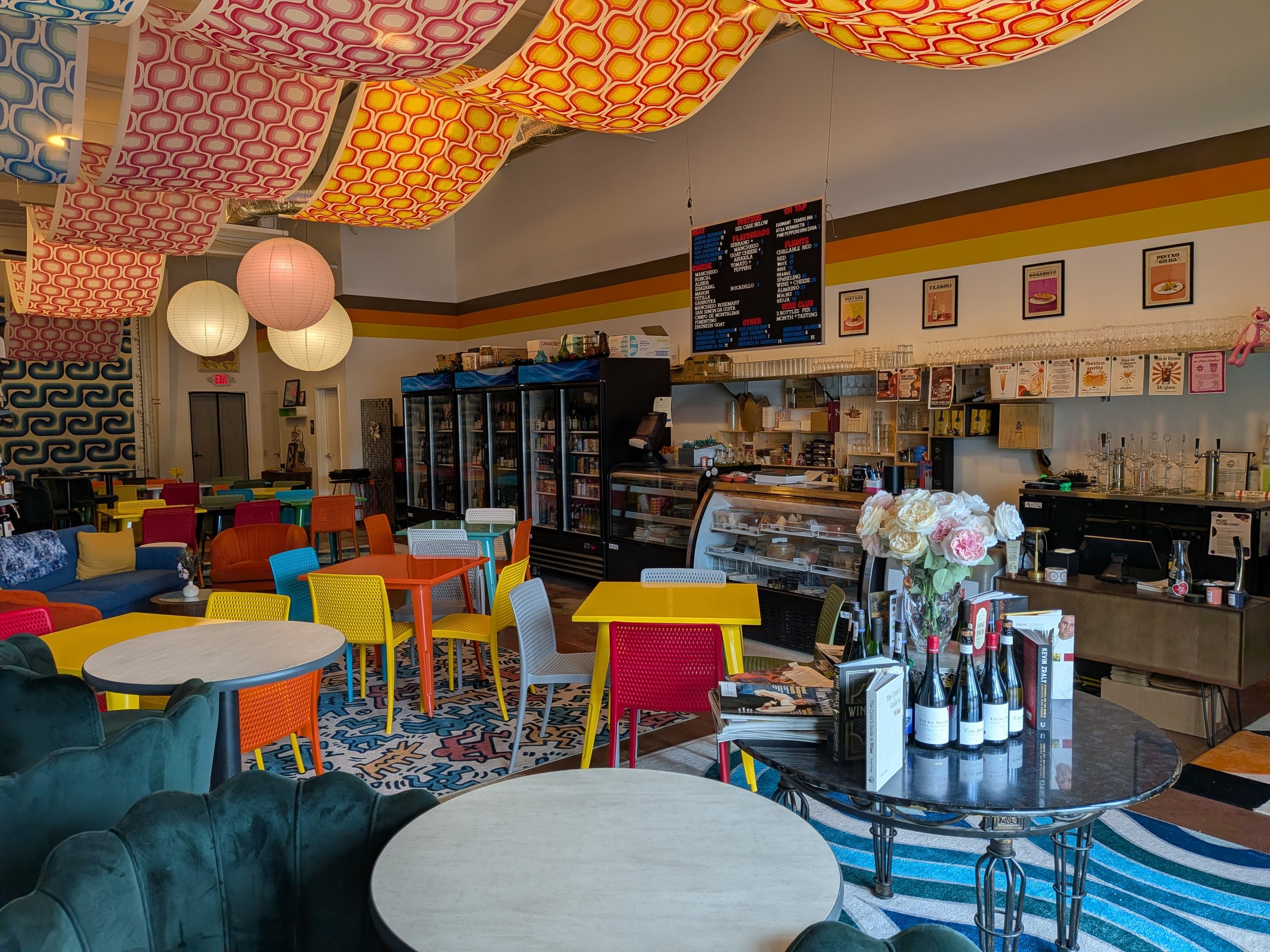 Vibrant, welcoming interior.