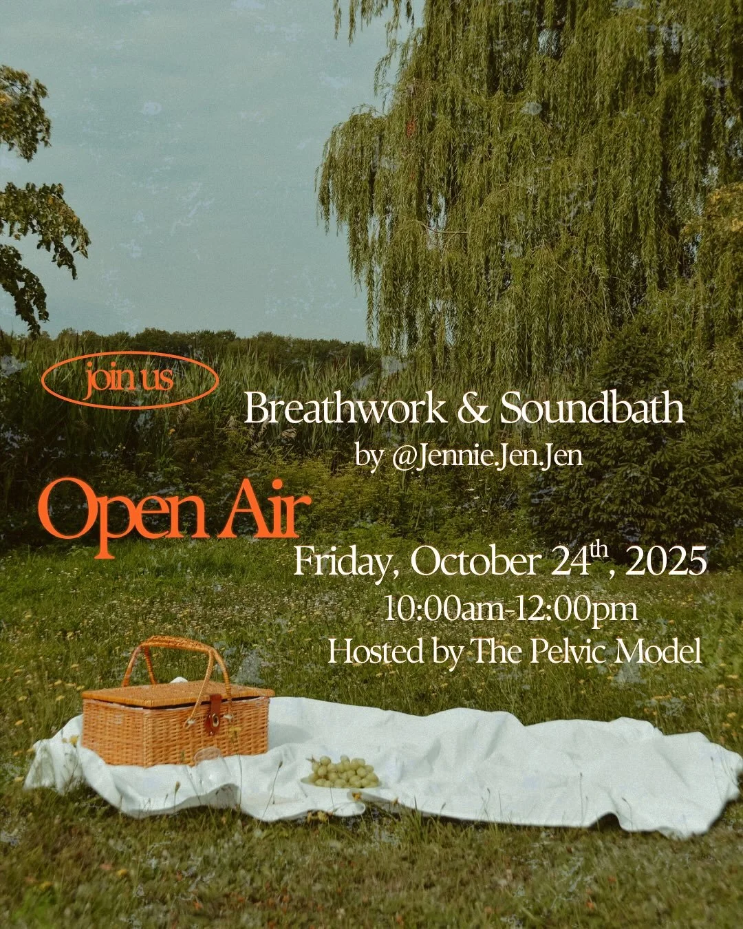 Open air: 
Breathwork &amp; Sound Bath by Me 

All Genders Welcome to Join us for an Open Air offering at the Pelvic Model in Highland Park. 
This is an outdoor offering, a morning of intentional breath, sound, and connection. This immersive experien