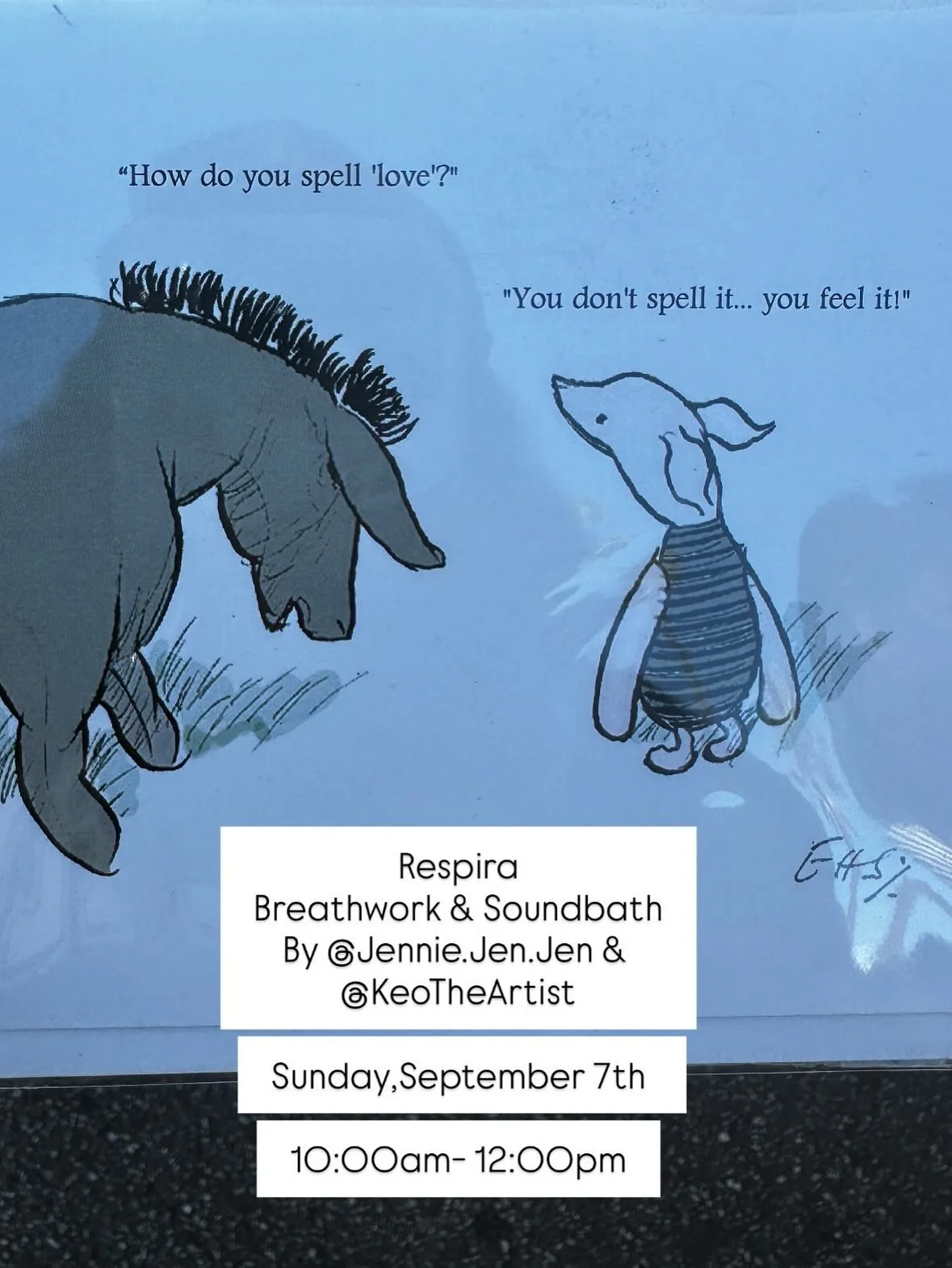 Respira 
Breathwork &amp; Soundbath
With Love,
By @Jennie.Jen.Jen &amp;&nbsp;
@KeoTheArtist

&nbsp;
Sunday,September 7th 
&nbsp;10:00am- 12:00pm

Pieter Performance Space 
2701 N Broadway, Los Angeles, CA 90031

🤎Let&rsquo;s Dream Bigger Together🤎

