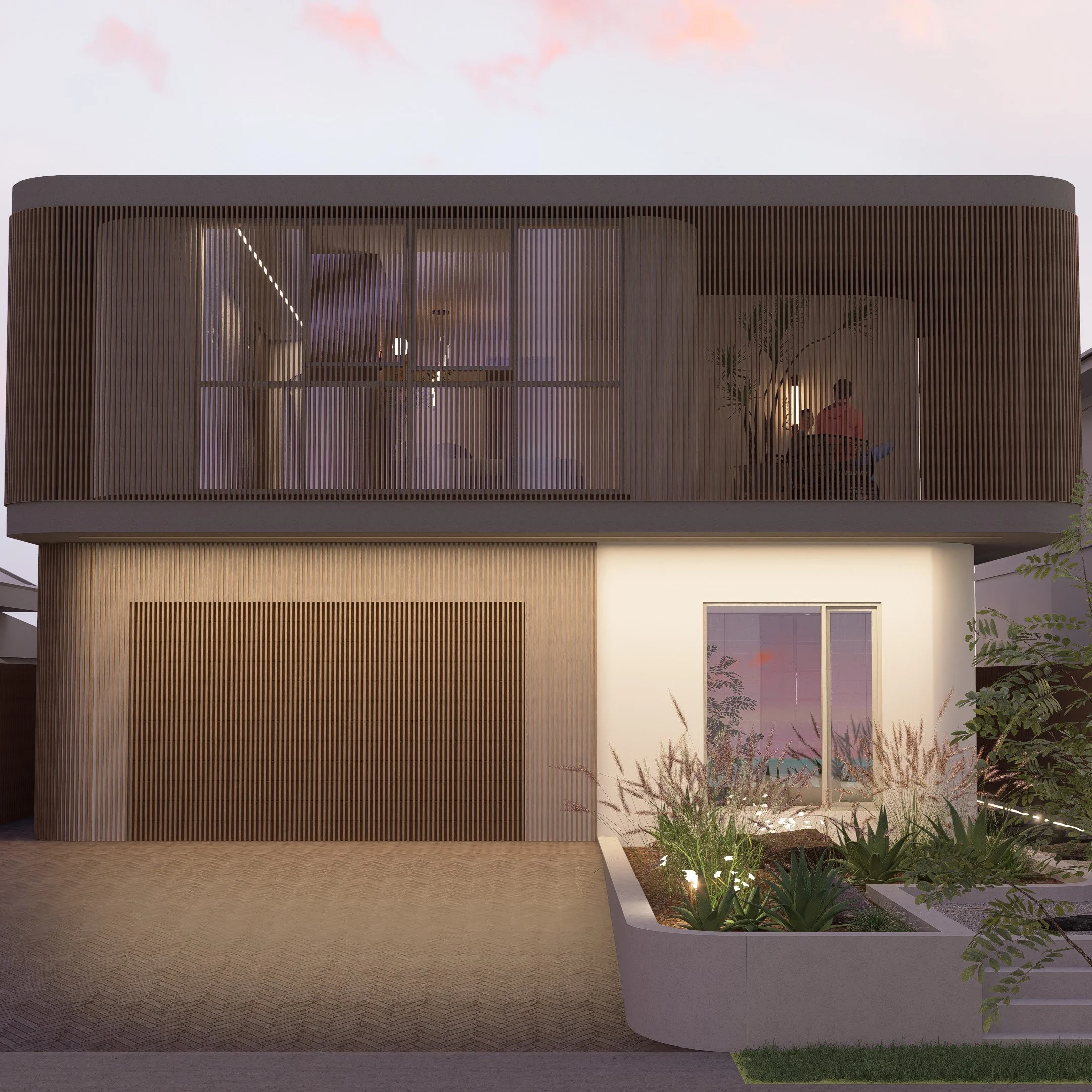 Modern House at night
