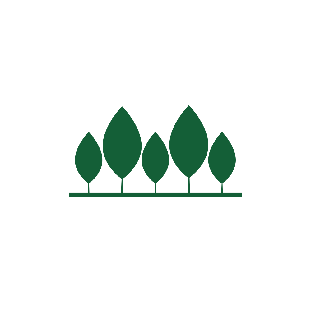 A black silhouette of a person running with a green umbrella in front, surrounded by various green leaf shapes.