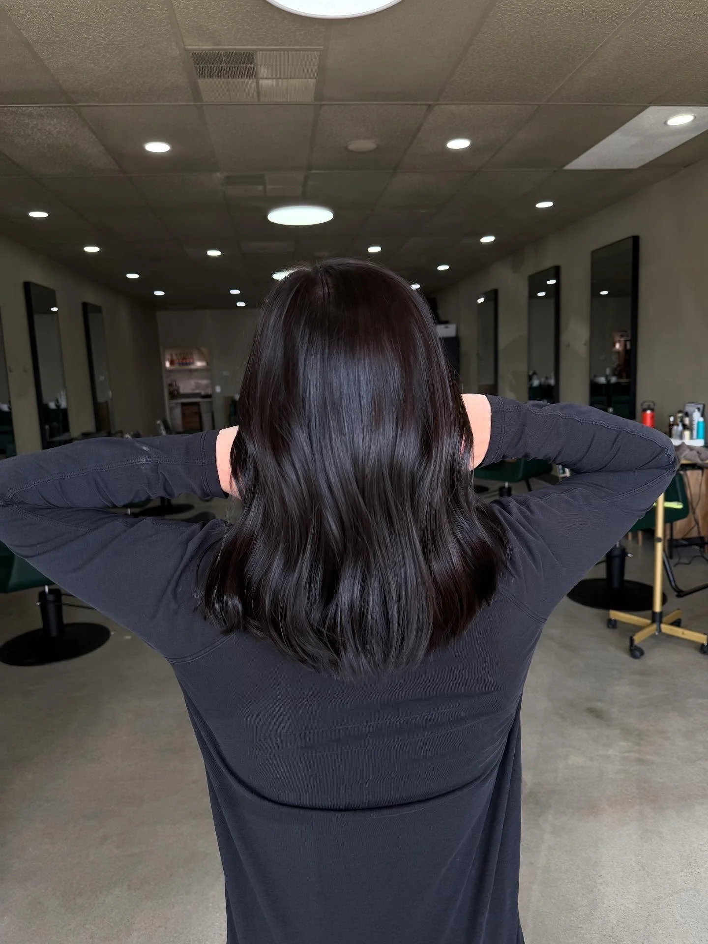 Welcome to the dark side. All over color with @thelash_browbarspokane is still $60 off this month and includes a complementary cut and style. Dm to book. Swipe to see the before 🤎🖤 #goldwell #oribe #turquoisesaguarosalon