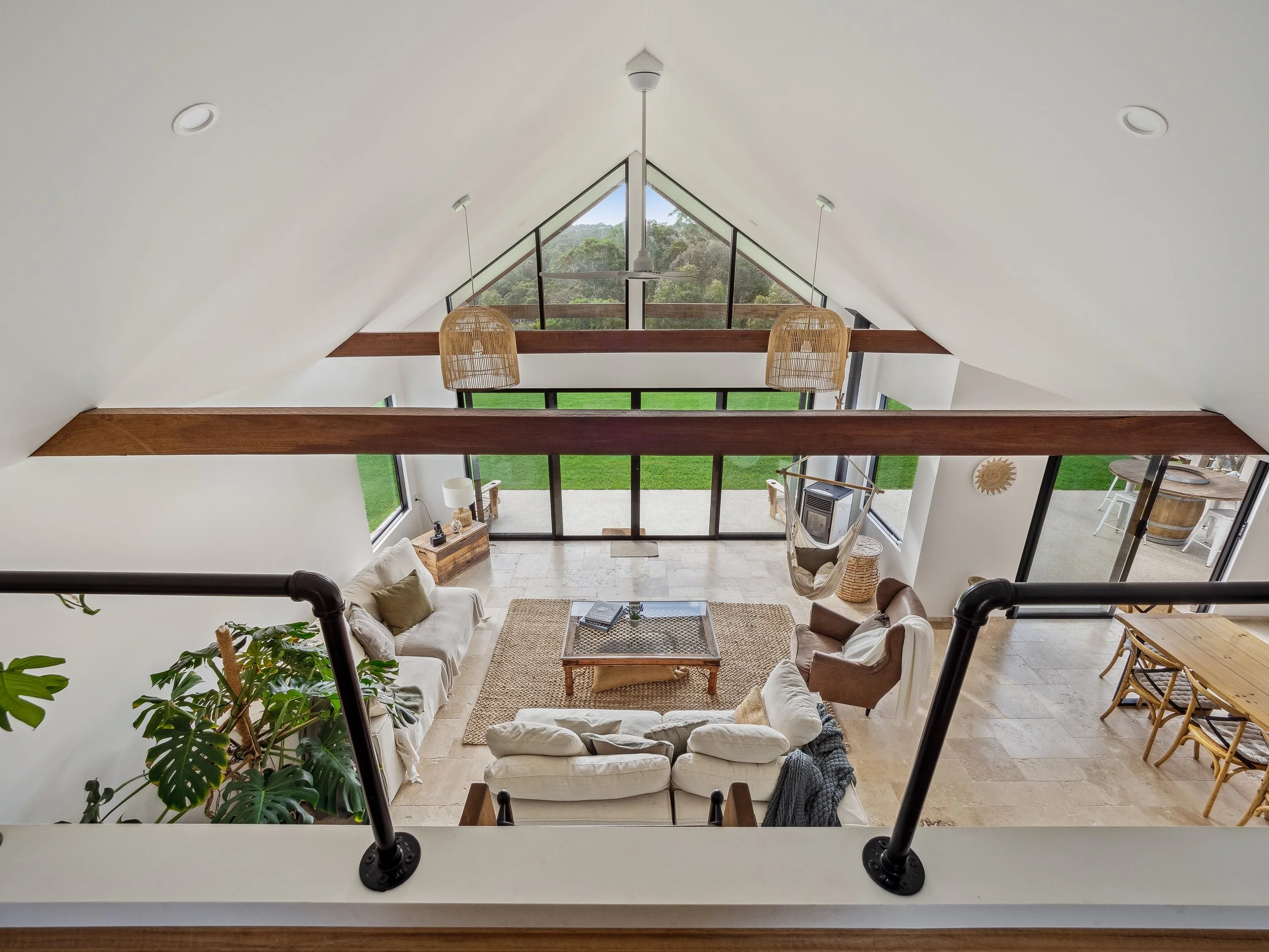 mezzanine over looking at the living space