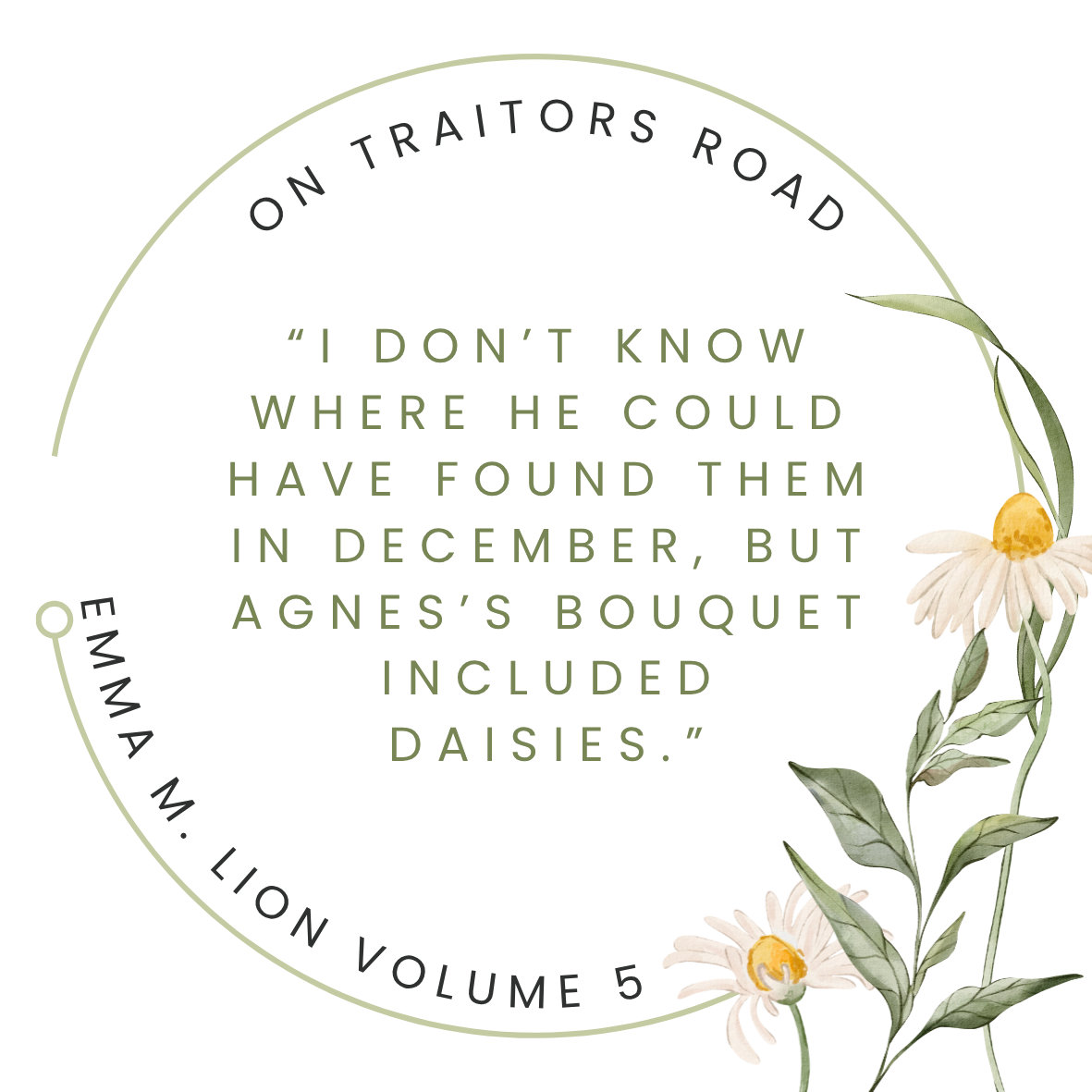 Green White Simple Floral Wedding Initial Circle Sticker.png