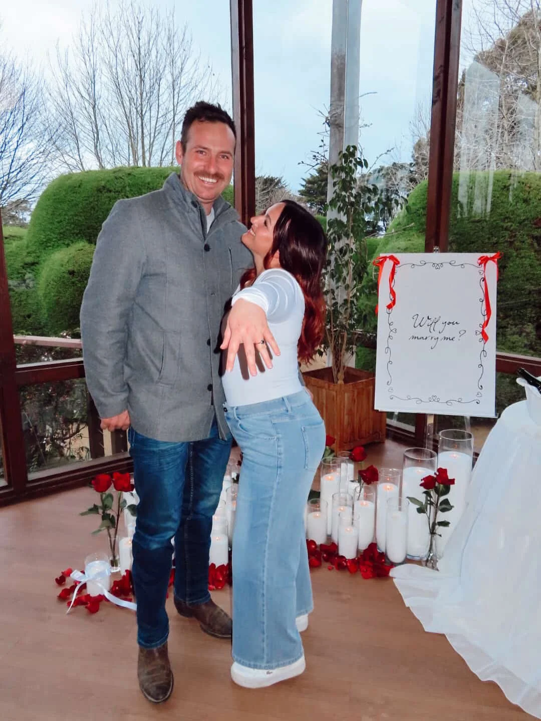 Intimate luxury proposal moment in Melbourne curated with bespoke decor 