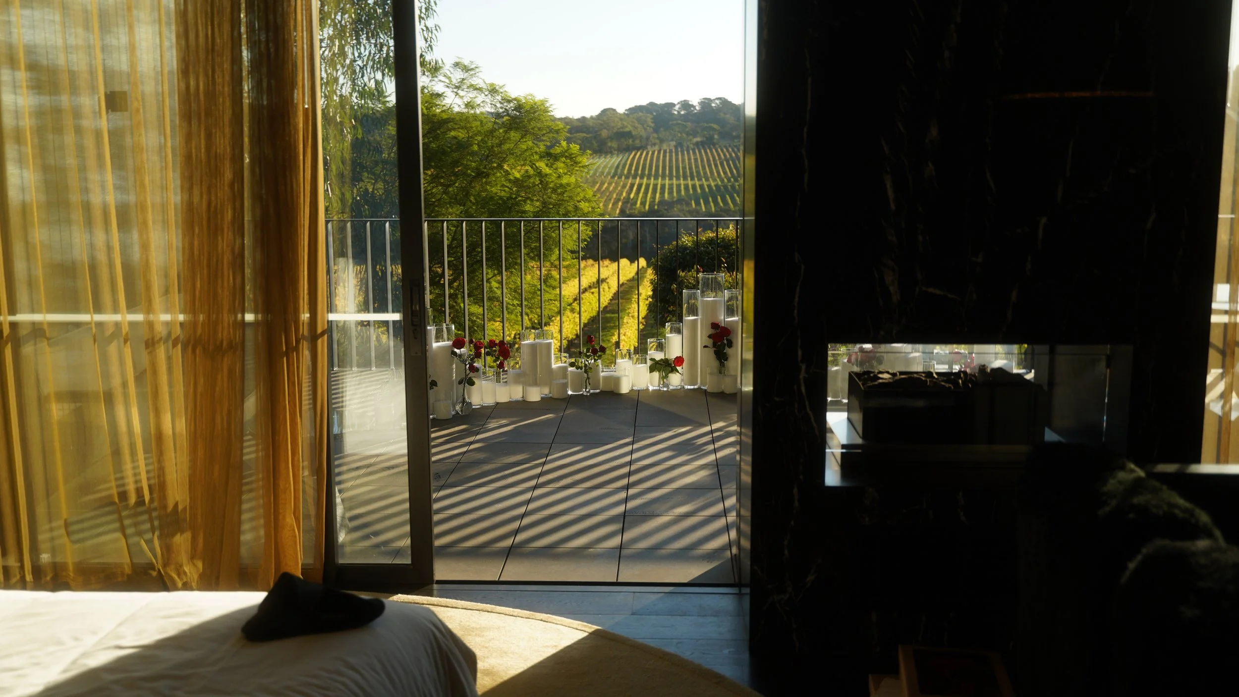 Professional proposal planner in Melbourne delivering a romantic and timeless proposal setup