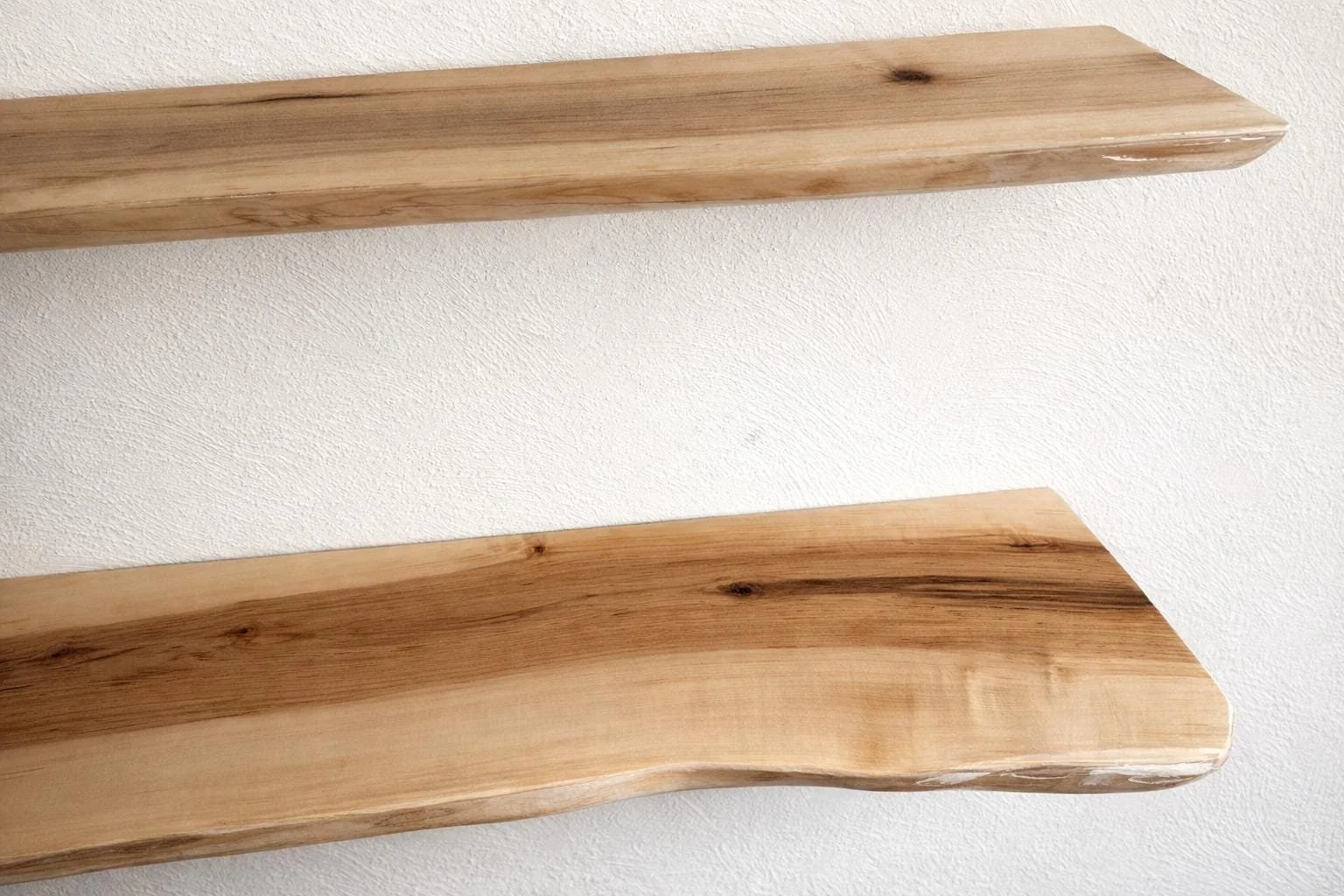Maple Hardwood Live Edge Floating Shelves