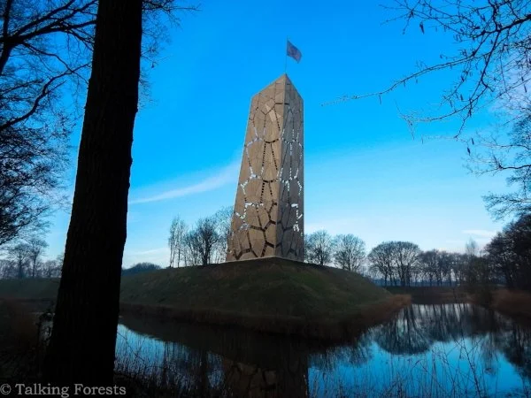 A Wooden Tower in the Netherlands Surrounded by a Moat