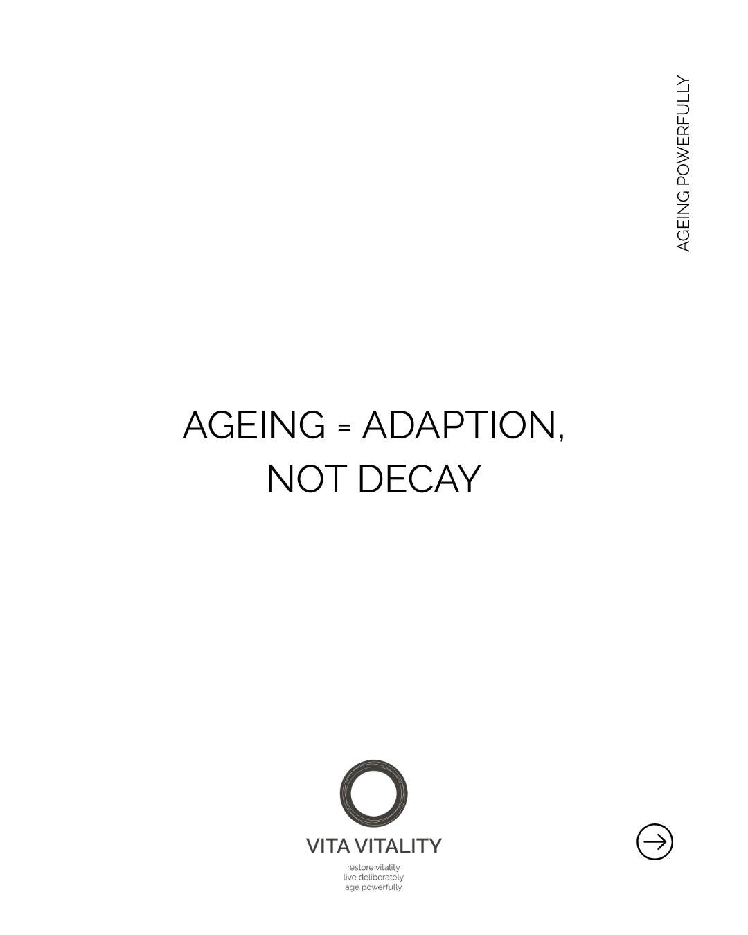 We&rsquo;re taught to see ageing as decline &mdash; something to fight, fear, or outrun.
But ageing isn&rsquo;t decay by default. It&rsquo;s adaptation.
What changes with age isn&rsquo;t possibility &mdash; it&rsquo;s requirement.
Train, eat, rest, a