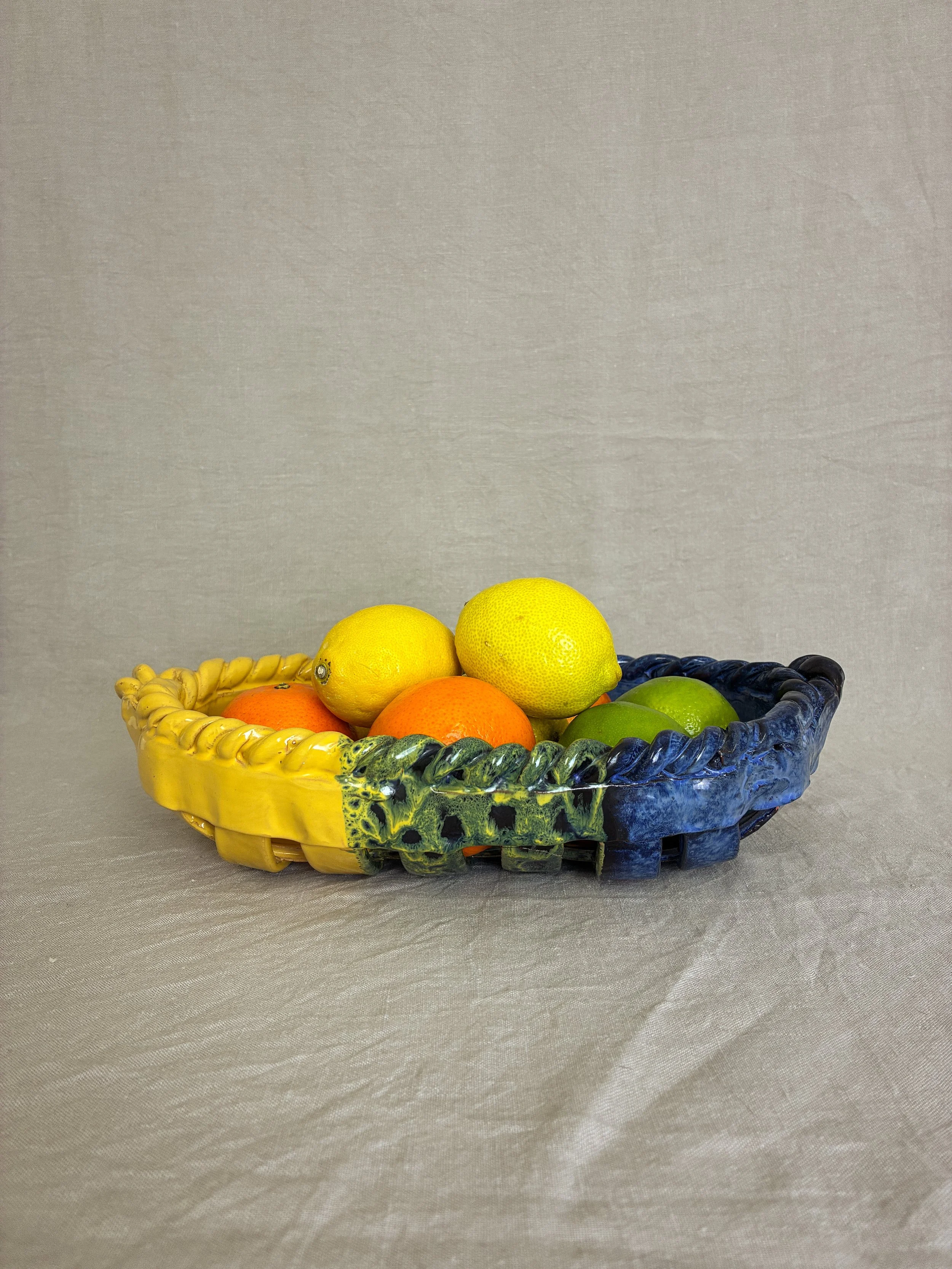 Antonella Woven Braid Ceramic Fruit Bowl