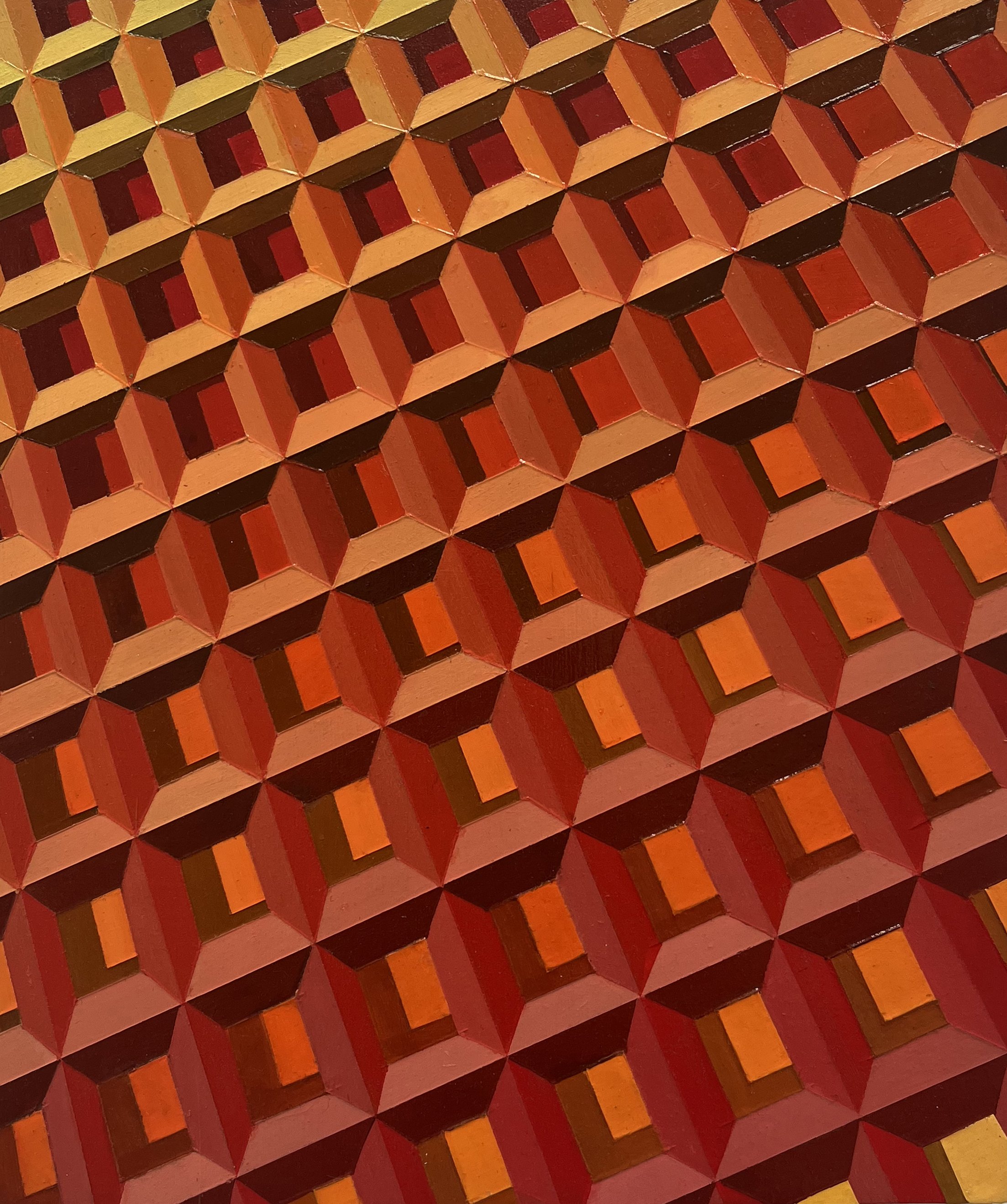 Plexus_RD/YLLW, 2015, acrylic on aluminium, 23cm x 19cm