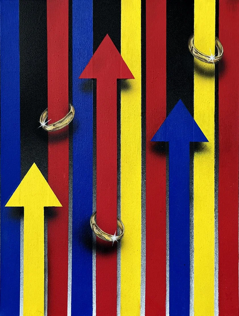 Stay Sharp, Strike It Rich, 2023, acrylic on canvas, 40cm x 30cm