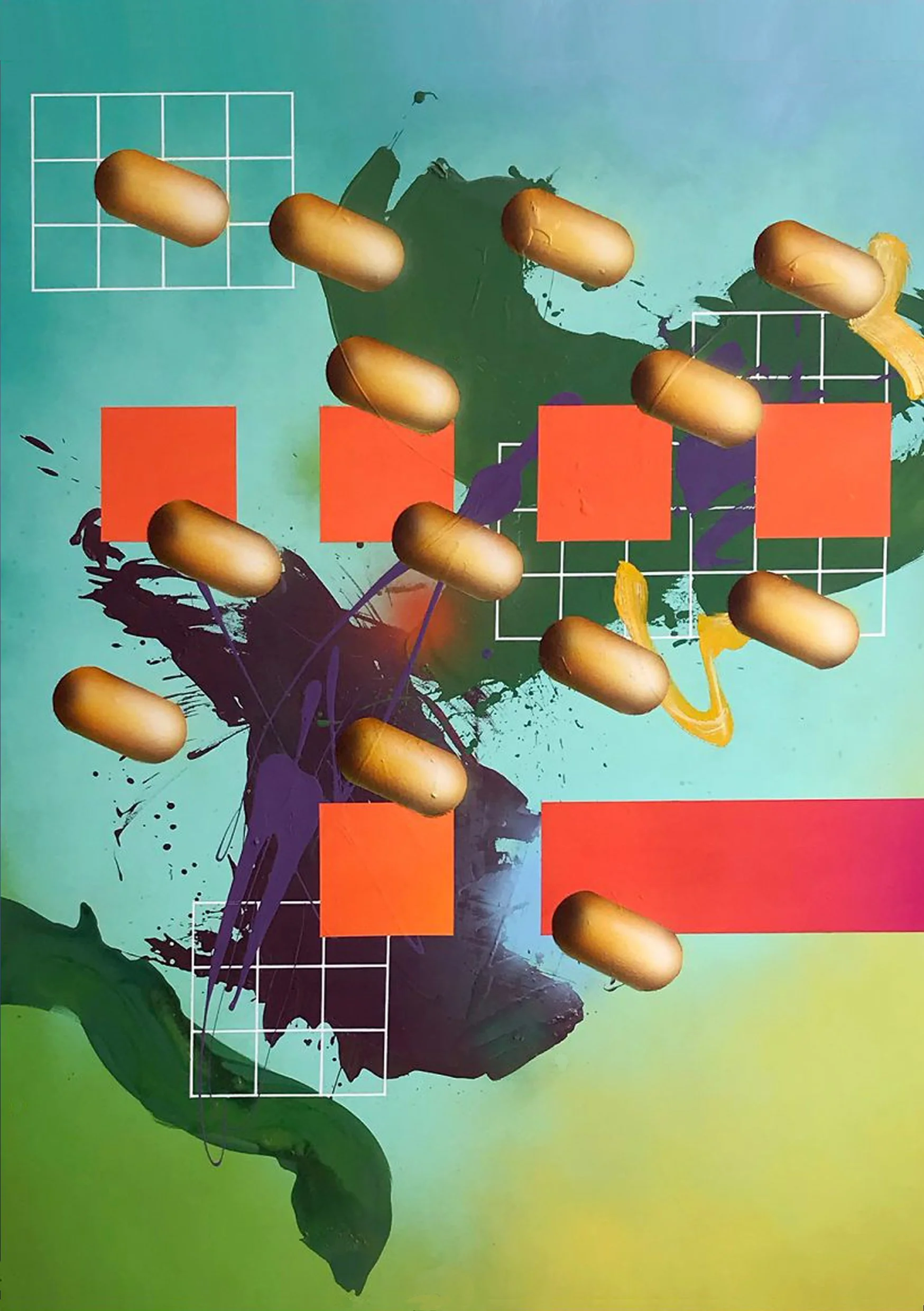 Smiling Back, Too Much To Handle, 2020, acrylic on canvas, 175cm x 140cm