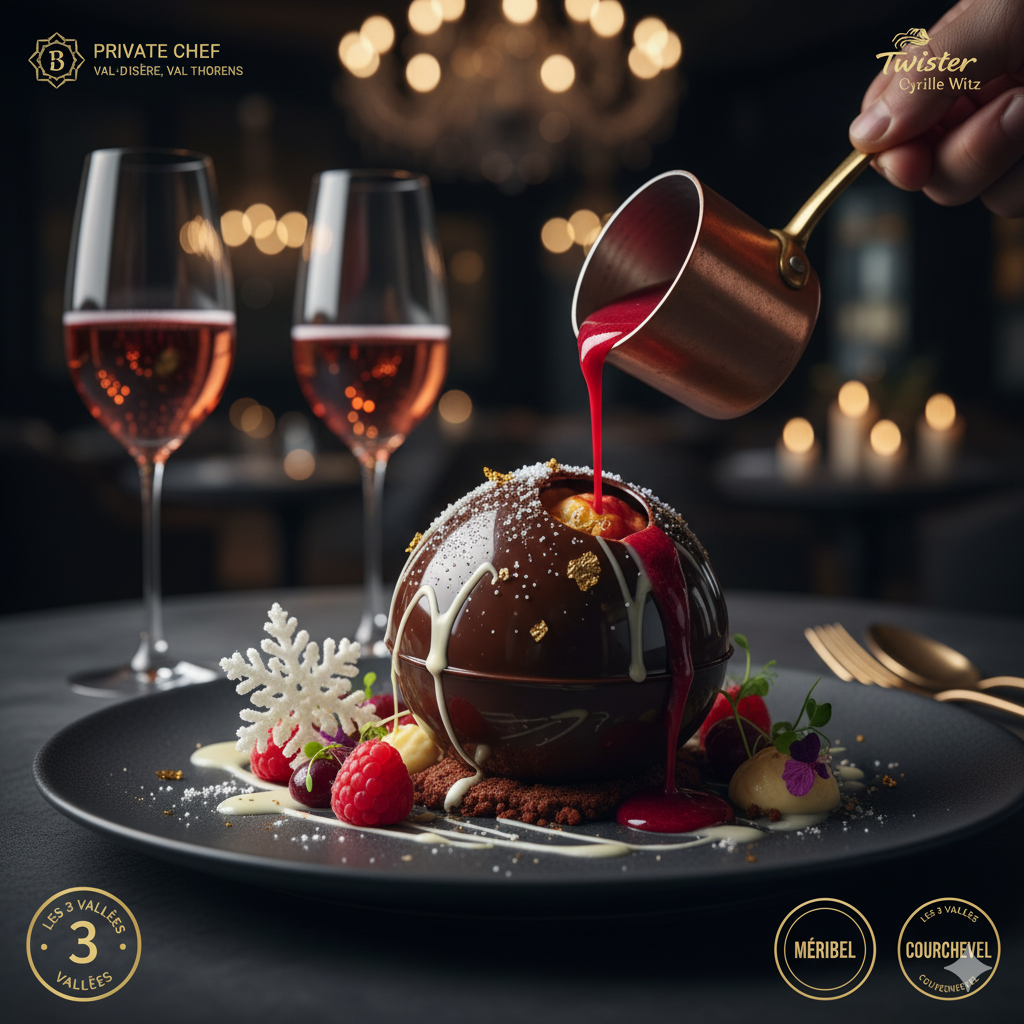 Private chef chalet Courchevel 1850, 1650, 1550, les 3 Vallées, Méribel, la Tania, le Moriond, le Praz, St Martin de Belleville, Val d’Isere, Val Thorens