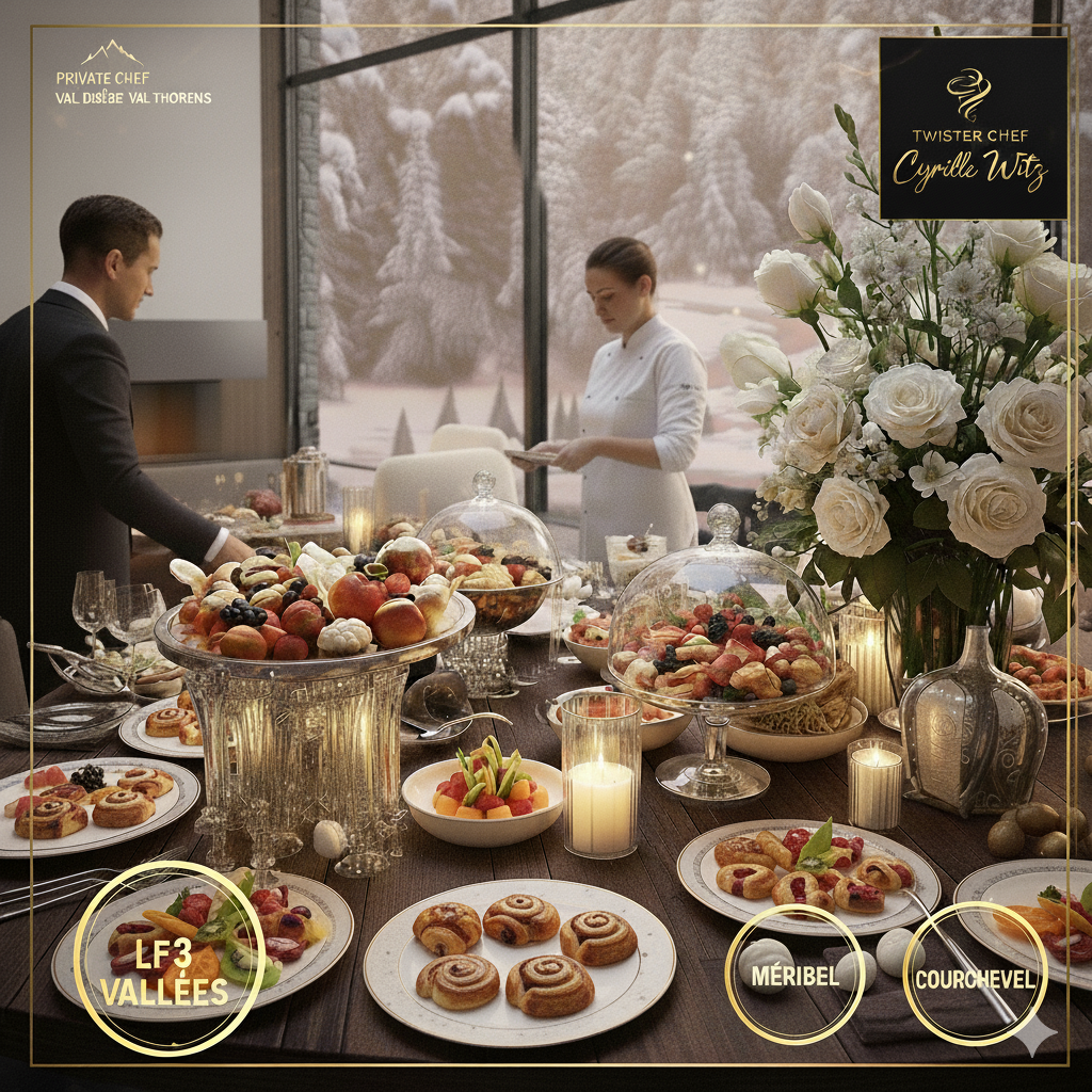 Private chef breakfast Courchevel 1850, 1650, 1550, les 3 Vallées, Méribel, la Tania, le Moriond, le Praz, St Martin de Belleville, Val d’Isere, Val Thorens