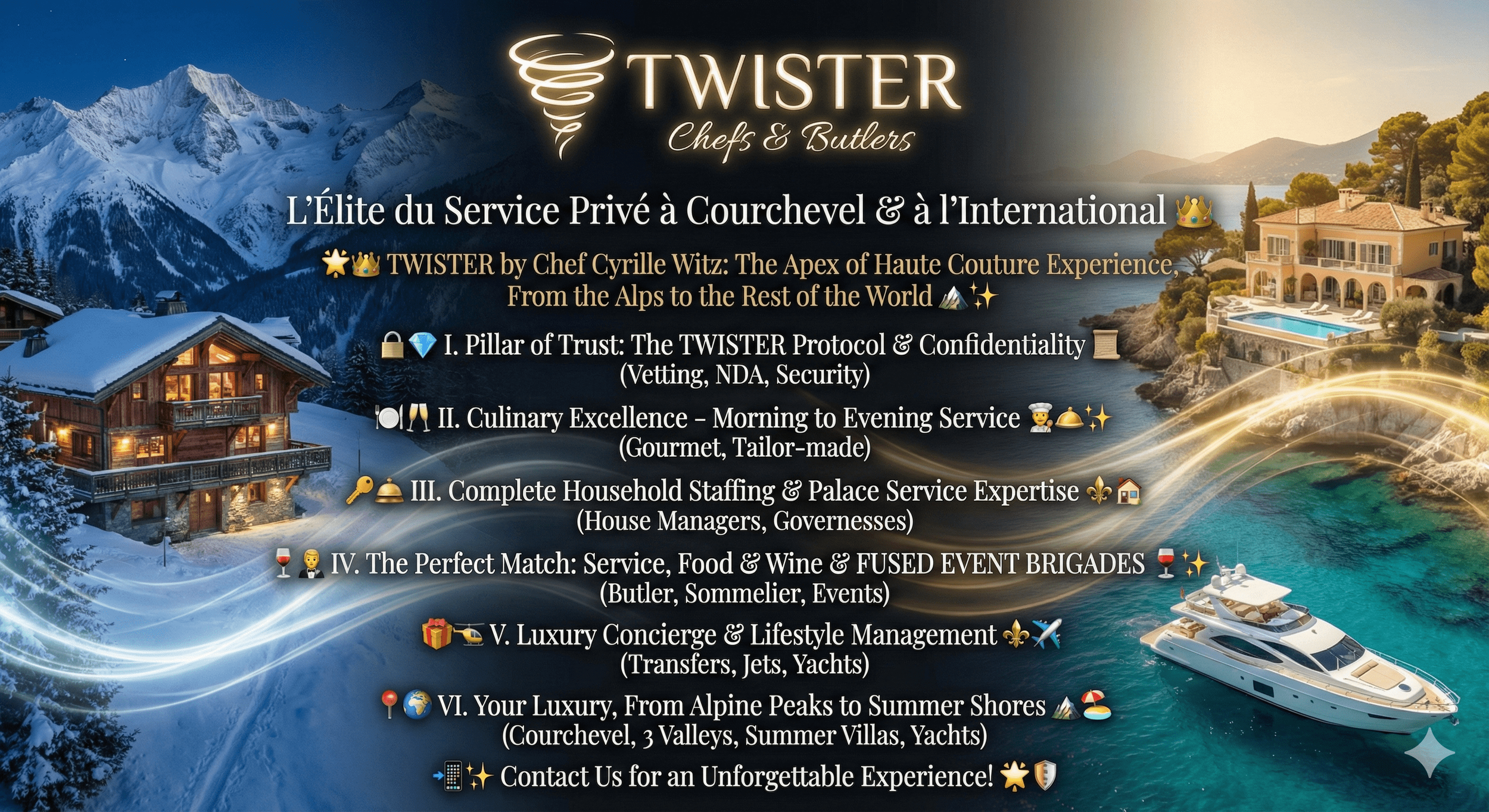 🇫🇷 TWISTER CHEFS &amp; BUTLERS: The Elite of Private Service in Courchevel &amp; Worldwide