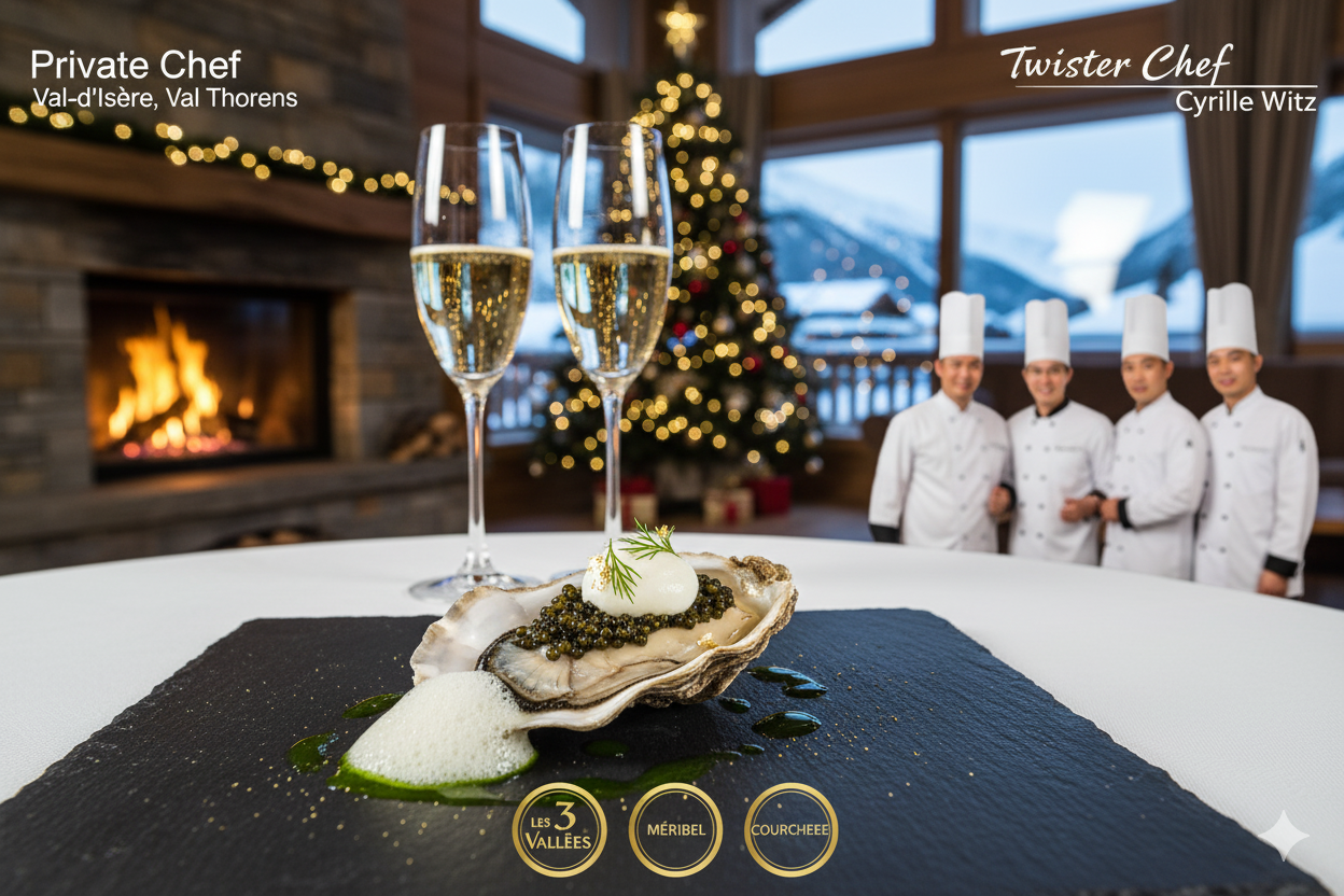 Chef prive chalet Courchevel 1850, 1650, 1550, les 3 Vallées, Méribel, la Tania, le Moriond, le Praz, St Martin de Belleville, Val d’Isere, Val Thorens