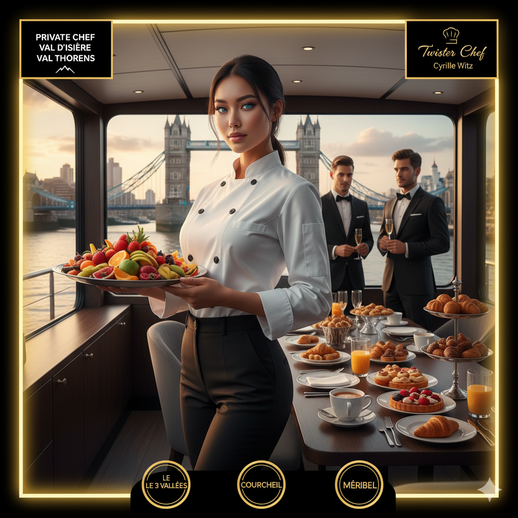 Private chefs Londres à Courchevel  1850, 1650, 1550, les 3 Vallées, Meribel, la Tania, le Praz, le Moriond, St Martin de Belleville, Val d’Isere, Val Thorens