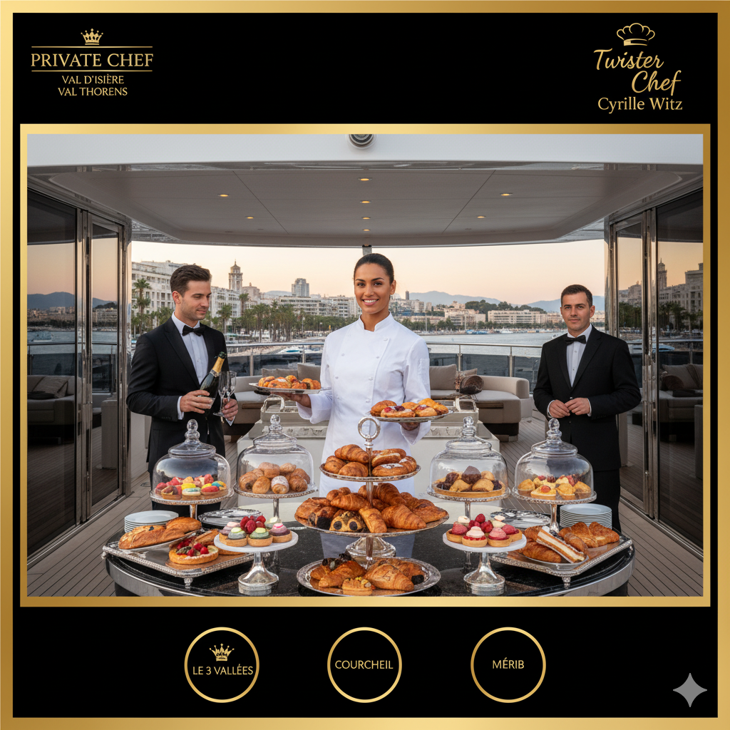 Private chefs Cannes à Courchevel  1850, 1650, 1550, les 3 Vallées, Meribel, la Tania, le Praz, le Moriond, St Martin de Belleville, Val d’Isere, Val Thorens