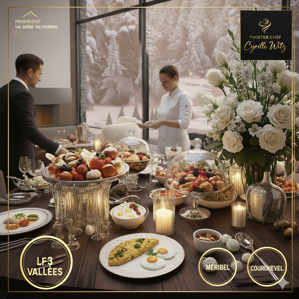 Cheffe a demeure petit dejeuner Courchevel 1850, 1650, 1550, les 3 Vallées, Méribel, la Tania, le Moriond, le Praz, St Martin de Belleville, Val d’Isere, Val Thorens