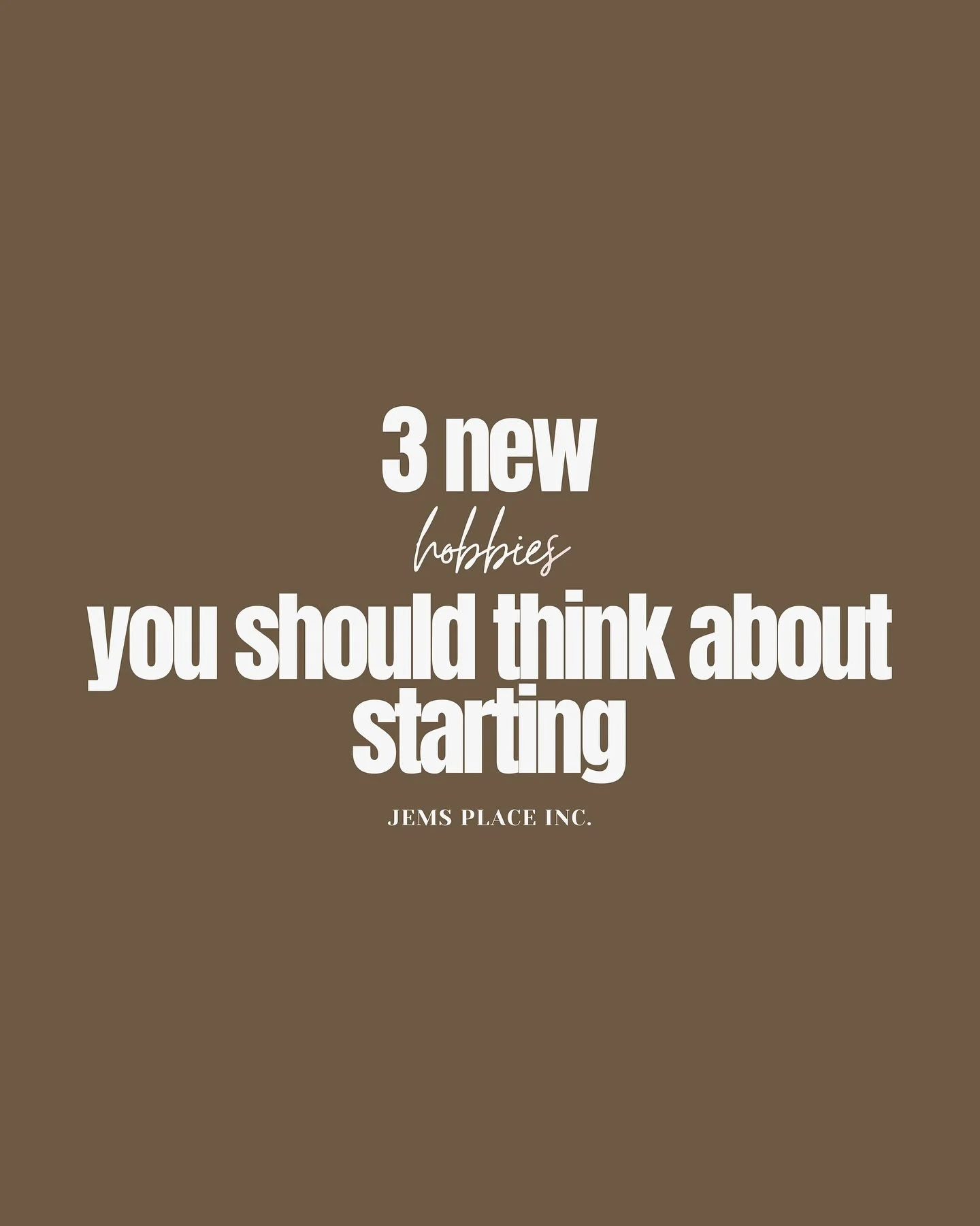 3 hobbies worth starting for your mind &amp; personal growth ✨

Small habits can make a big difference. These three hobbies aren&rsquo;t just enjoyable, they support our mental health, emotional awareness, and overall self-development 🤍

1️⃣ Journal