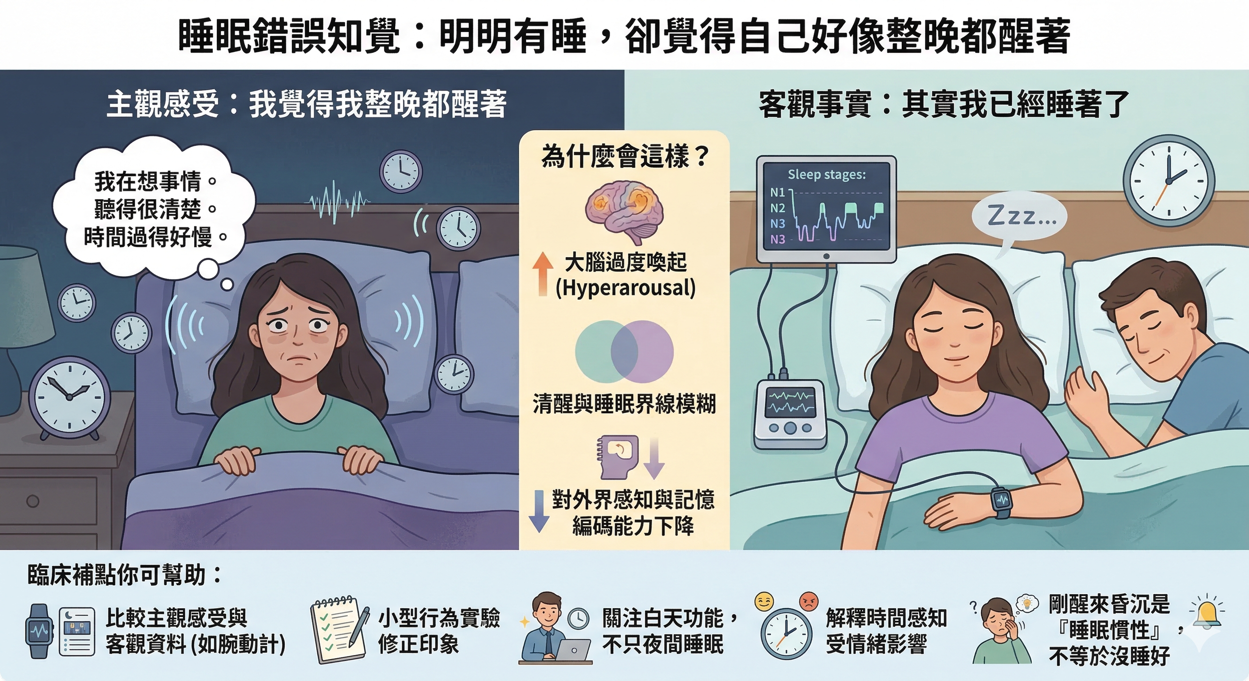 覺得自己整晚沒睡，其實真的都沒睡嗎？談睡眠錯誤知覺