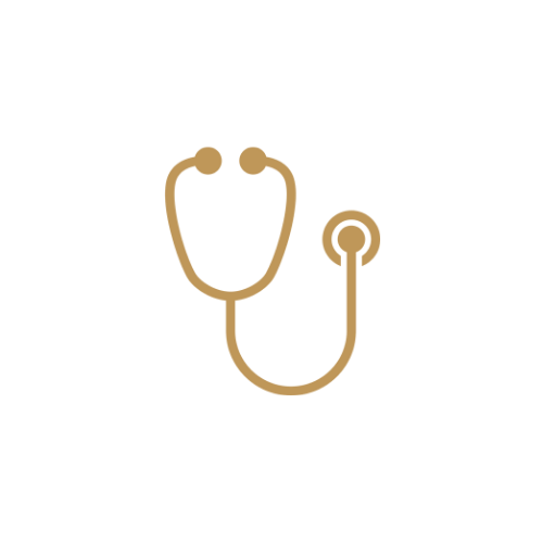 Icon of a stethoscope, commonly associated with healthcare.
