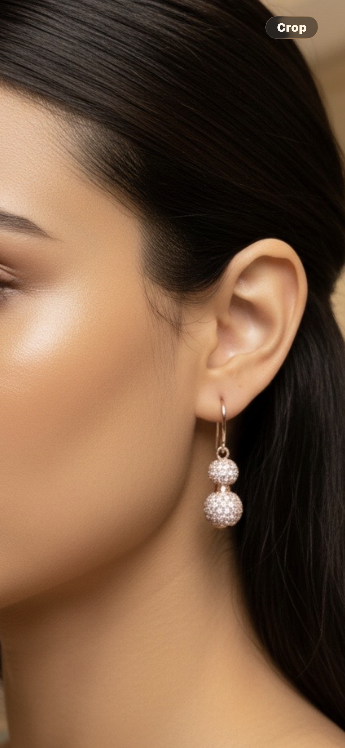 Rose Golden Sparkling Ball Earrings