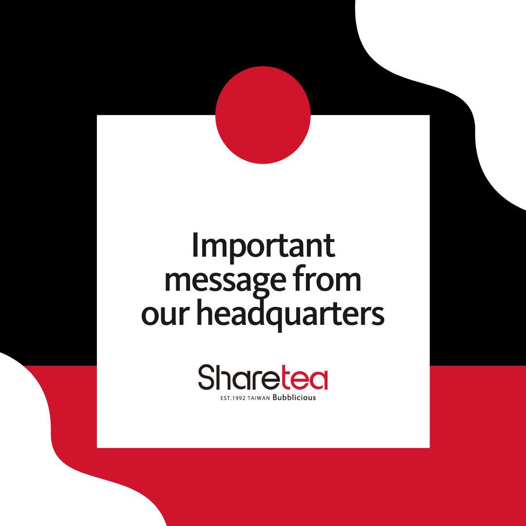 Important Message from Sharetea HQ: Gift Cards &amp; Cash Vouchers