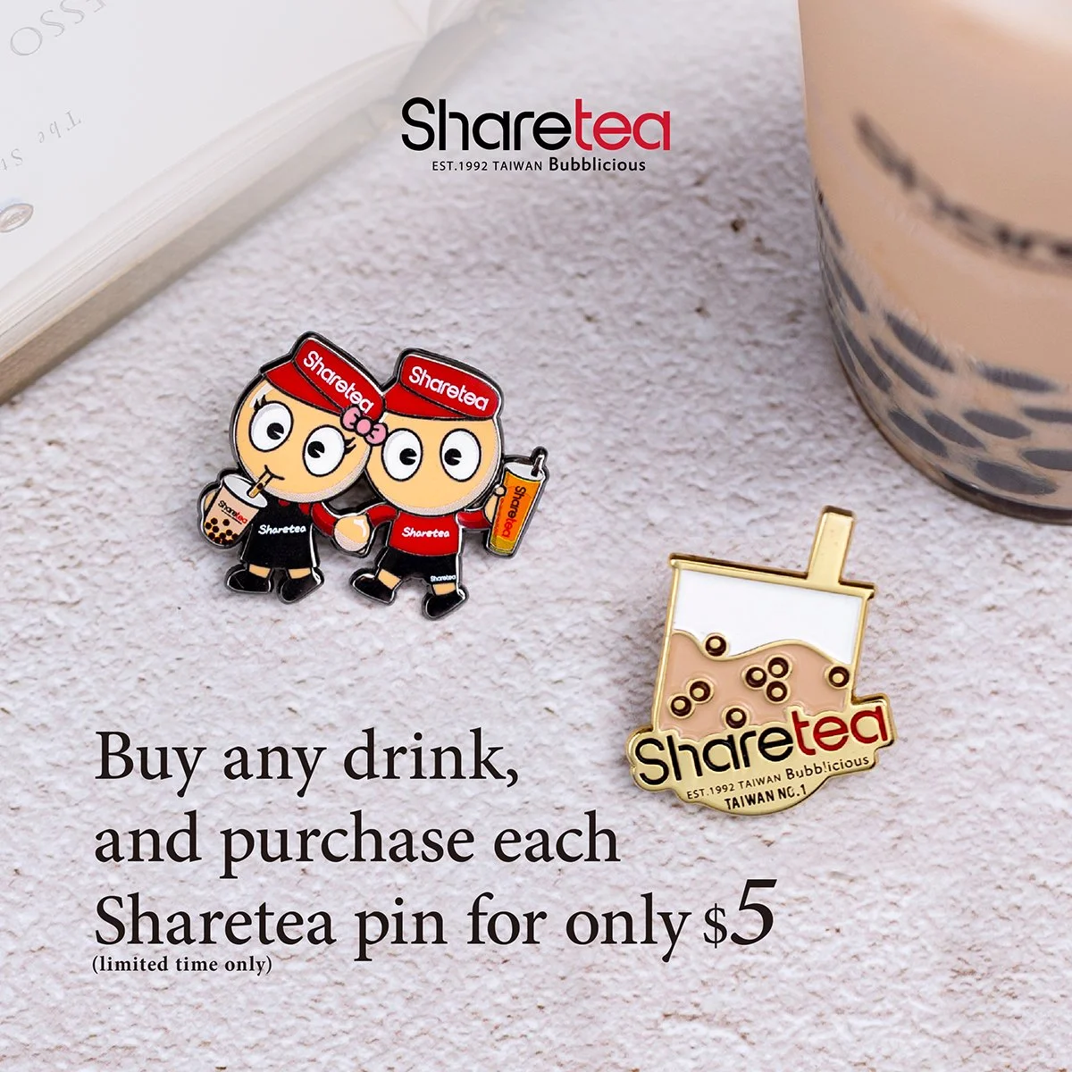 New Limited Sharetea Pin Merchandise