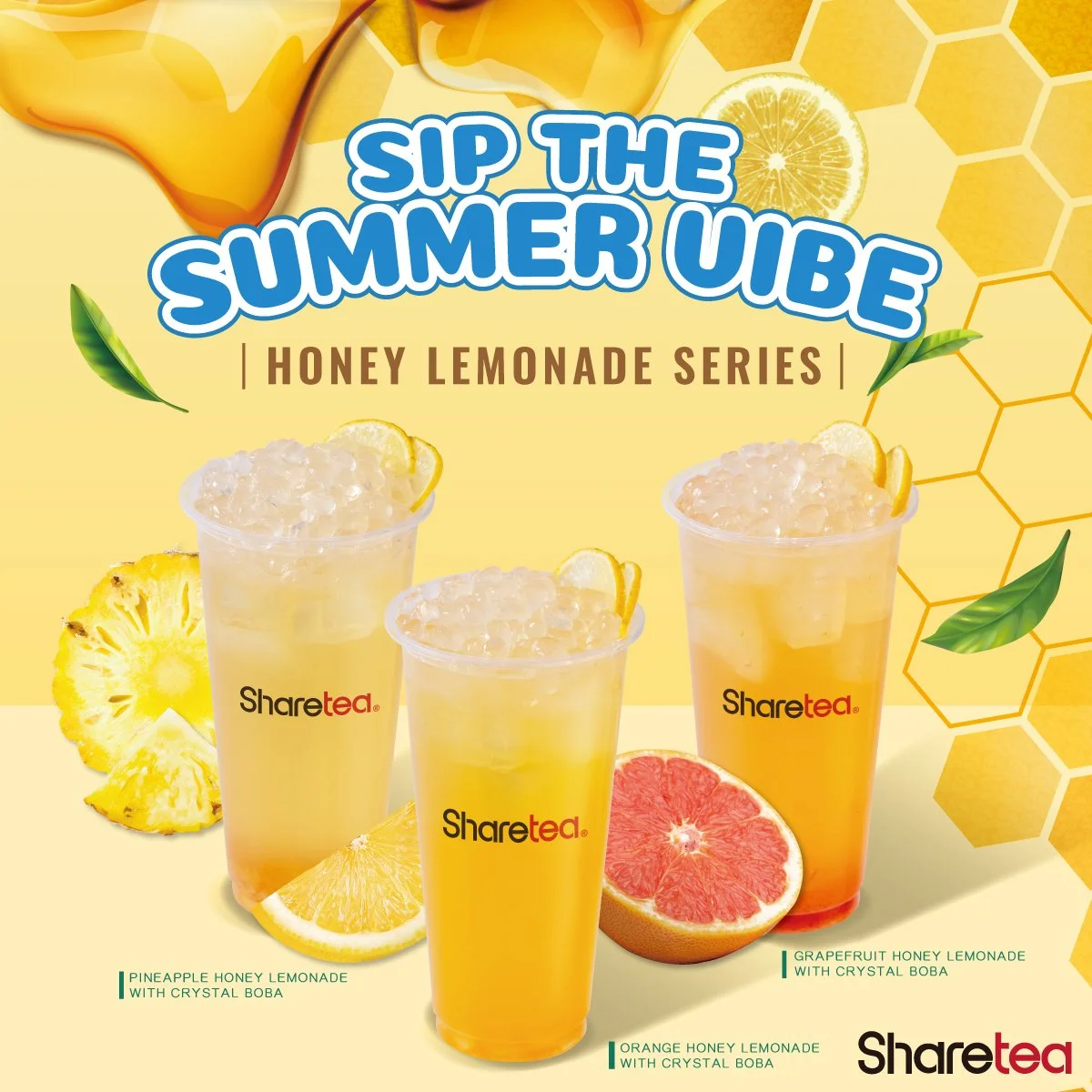 Unveiling Our New Honey Lemonade Series - Sweet, Sour, and Full of Boba!
