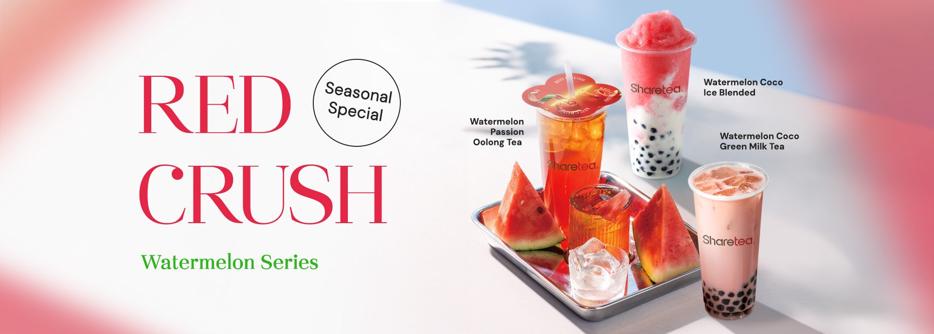 Red Crush Watermelon Series: Sharetea's Limited-Time Summer Drinks