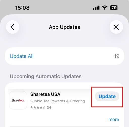 Update Your Sharetea USA APP