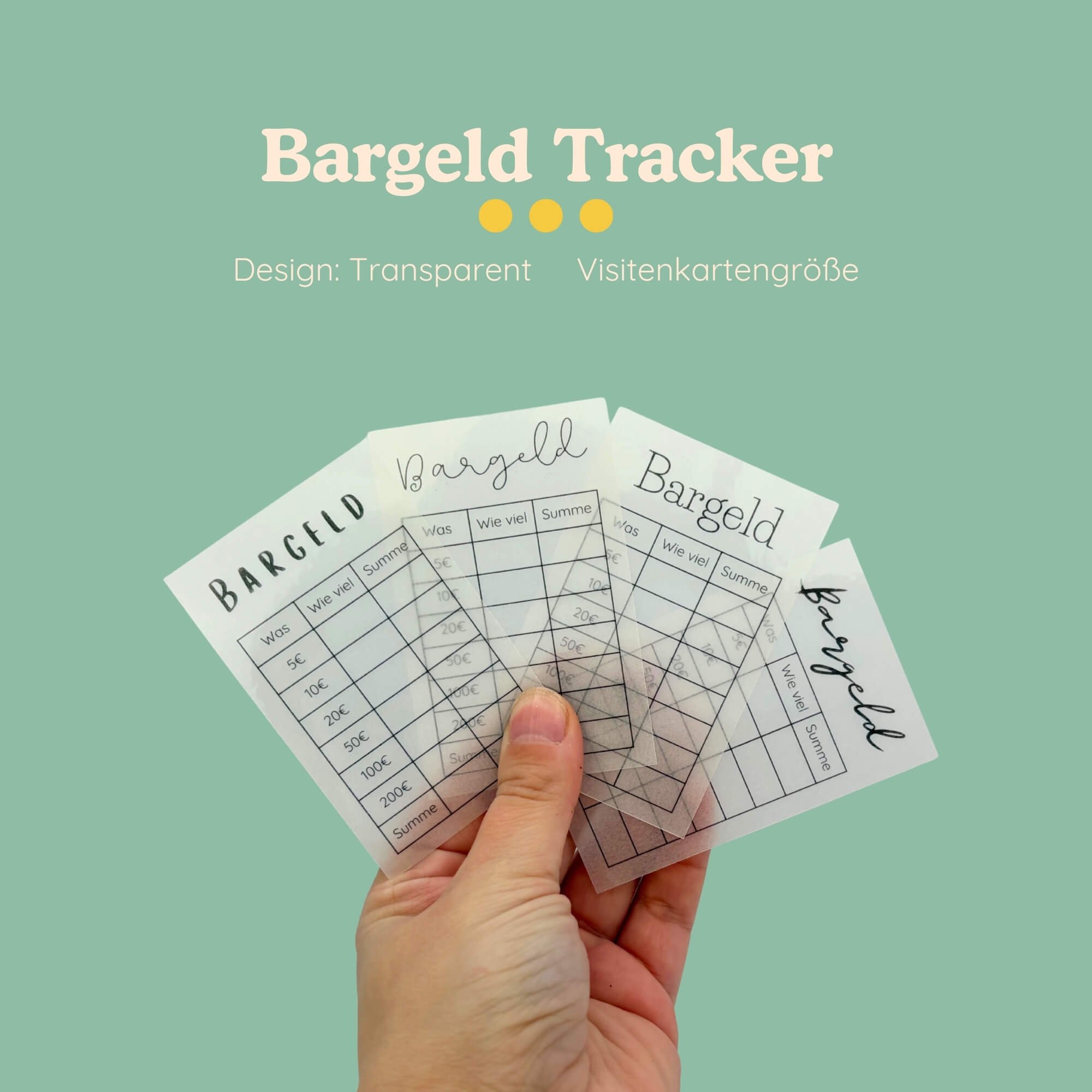 Bargeld Tracker Transparent