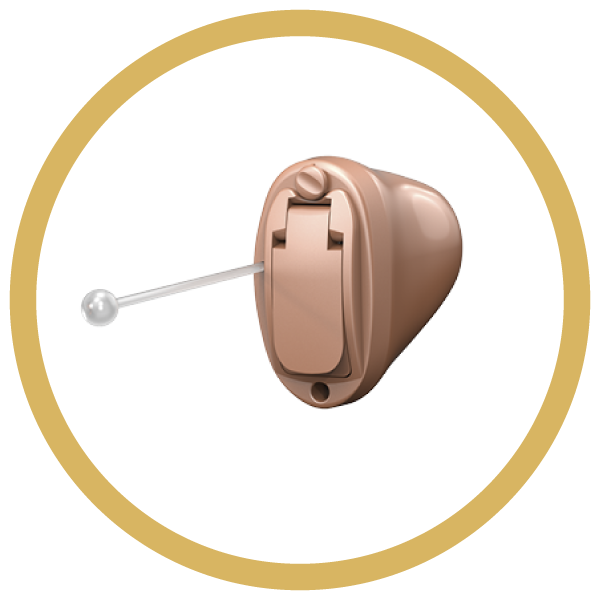 Invisible in ear (IIC) hearing aids at Orchard Hearing in Sandbach, Cheshire