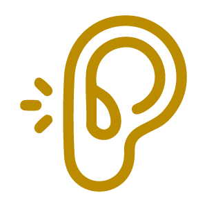 Gold hearing loss icon - Orchard Hearing Sandbach, Cheshire