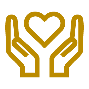 Gold supportive audiologists icon - Orchard Hearing Sandbach, Cheshire