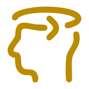 Gold 'dizziness from hearing loss' icon - Orchard Hearing Sandbach, Cheshire