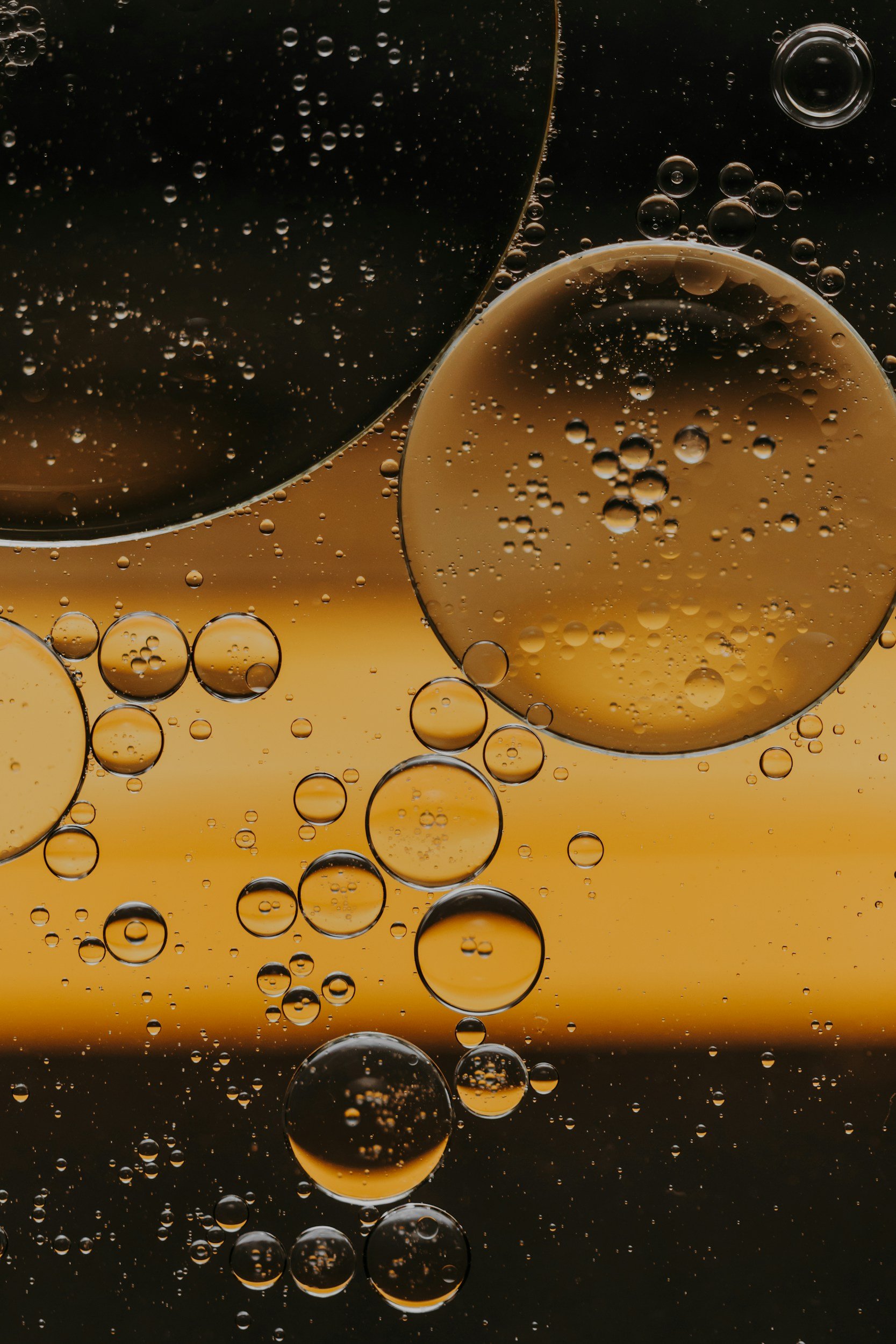 Yellow bubbling liquid oil