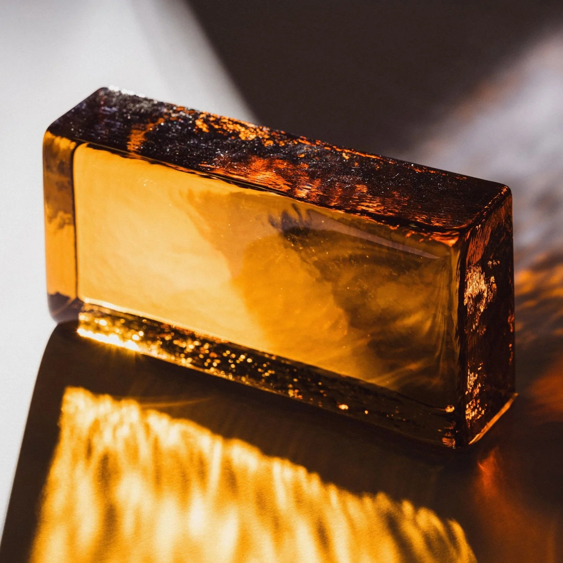 amber toned glassbrick