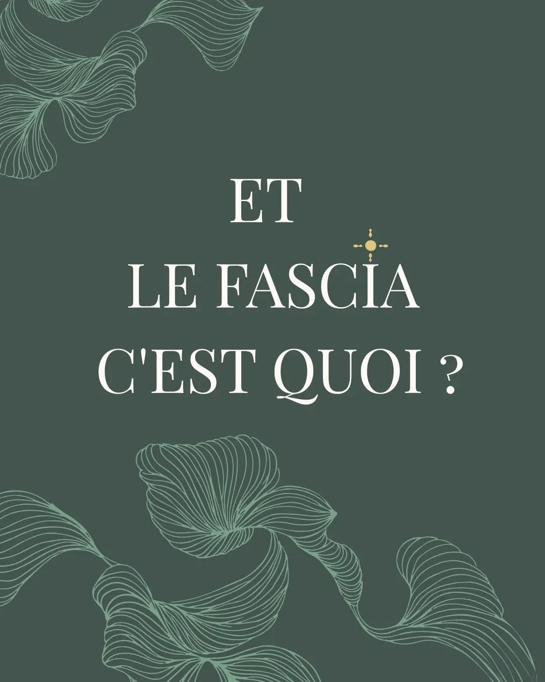 Le fascia, squelette mou du corps, tel un tull en 3D qui interp&eacute;netre et entoure tous les organes, muscles, os, art&egrave;res et visc&egrave;res. 
Le fascia, enveloppe de la cellule elle-m&ecirc;me, qui imprime toute notre histoire depuis le 