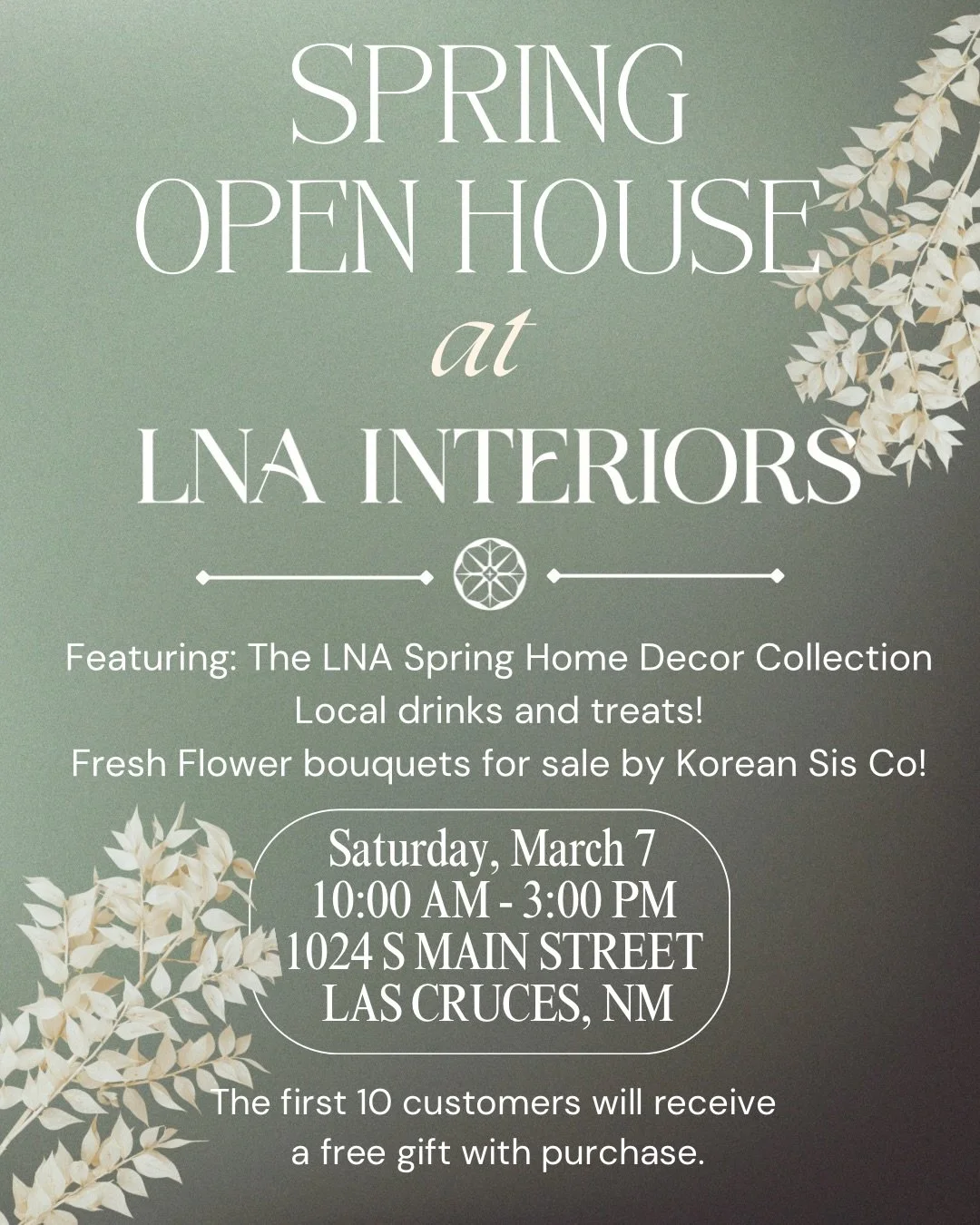 Join us for our annual Spring Open House! Check out our curated Spring decor and gift collection, enjoy treats and drinks, and get yourself a fresh flower bouquet to kick off the season! The first 10 customers will receive a choice of a FREE bouquet 