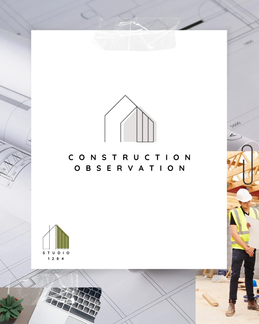 Studio 1284 Construction Observation Service provides on site-monitoring to confirm that construction works are progressing in line with the approved drawings, specifications and relevant standards. 

Studio 1284 does not supervise or control the con