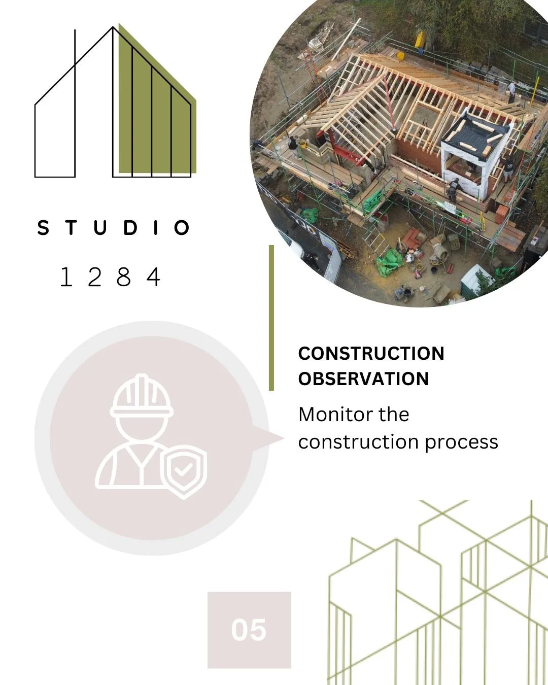 Construction Observation begins after the construction documentation is complete and the chosen contractor has started work on site. 

Our role then shifts from designing and documentation to monitoring the construction process - ensuring that the bu