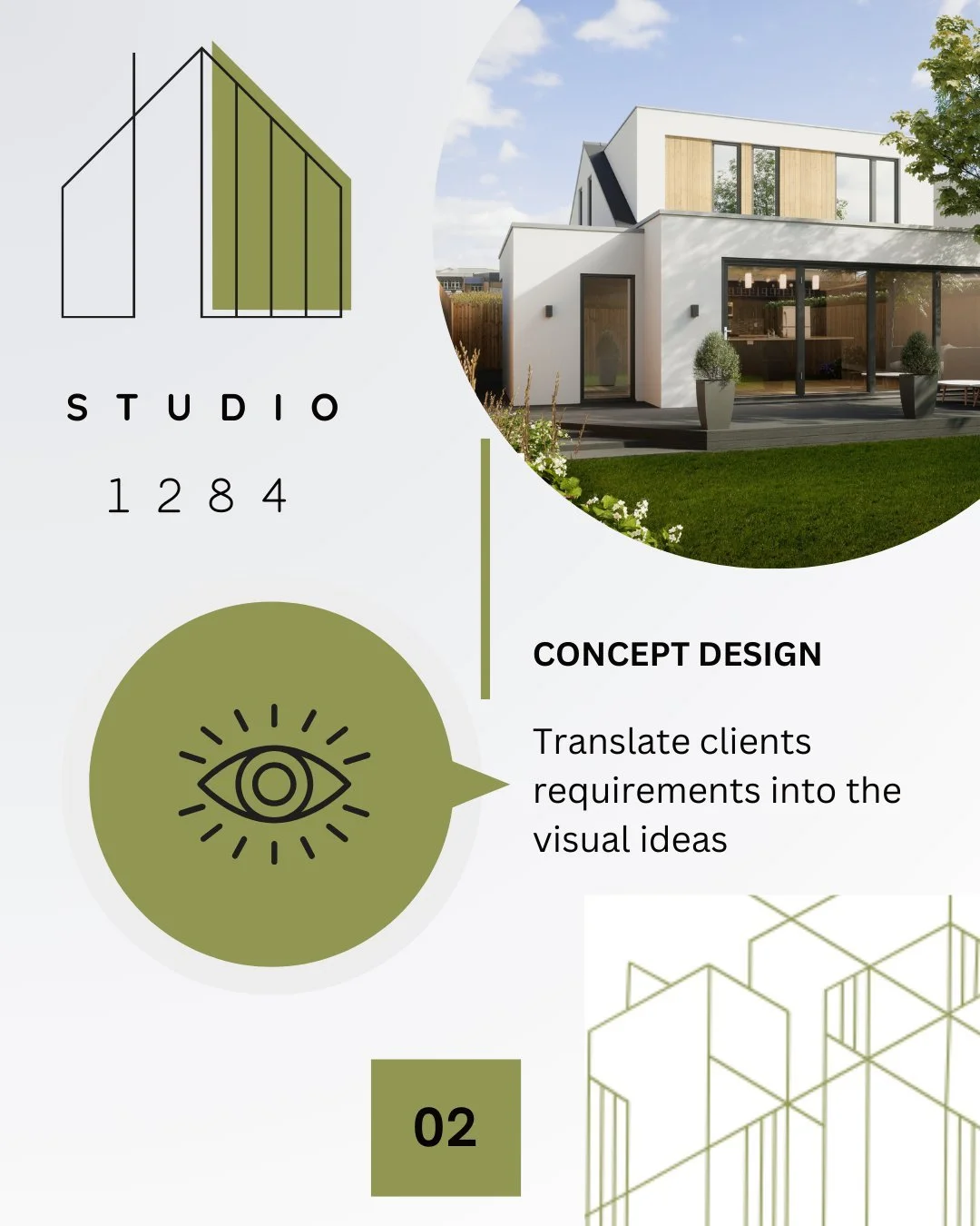 At Studio 1284, the concept design stage focuses on three key objectives for our clients: 

✨ Explore creative ideas
📐 Develop initial layouts 
🏡 Shape the vision for your project 

Through sketches, layouts and early drawings, we help you visualiz