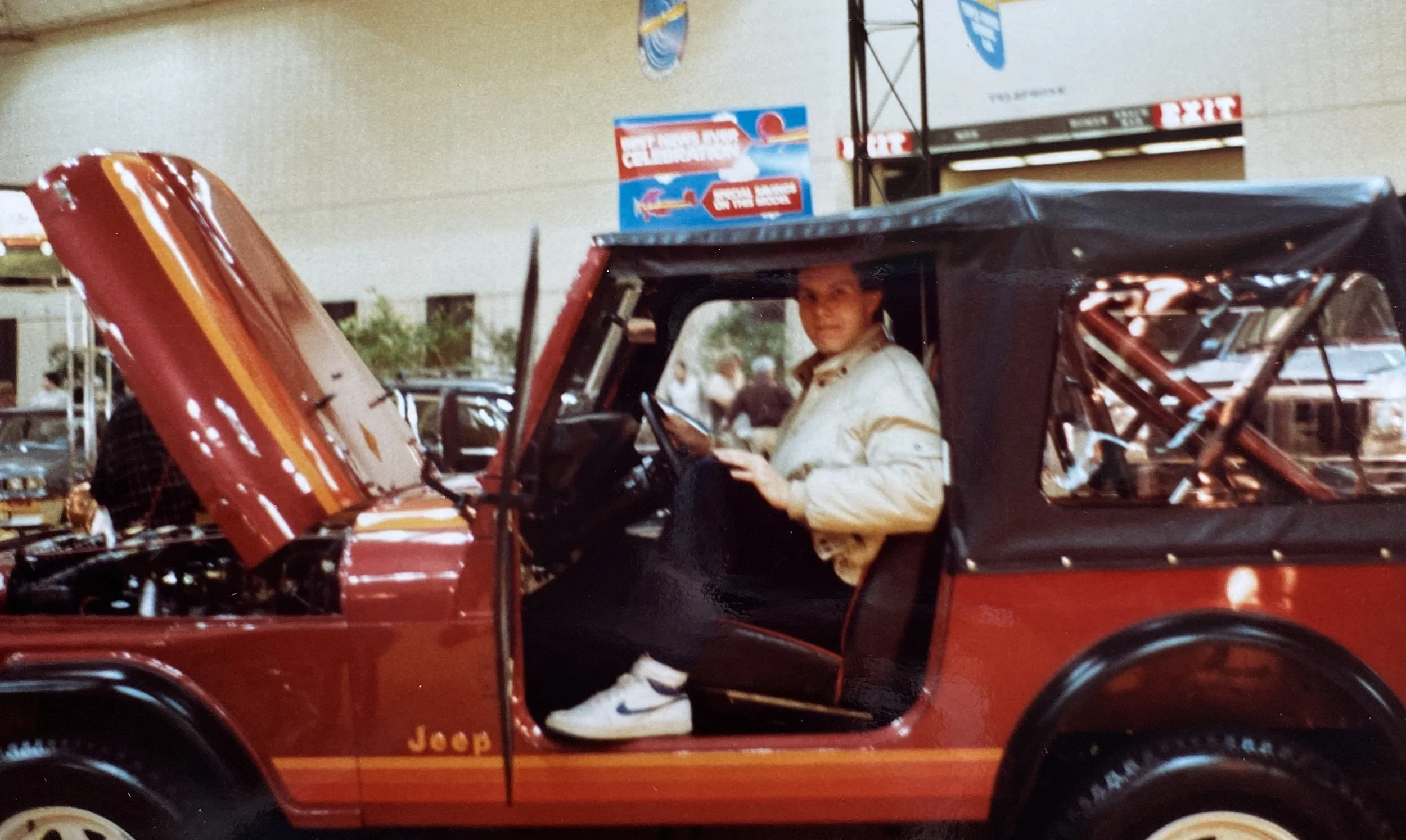 John Stech at the Philadelphia Auto Show 1985. Jeep CJ5