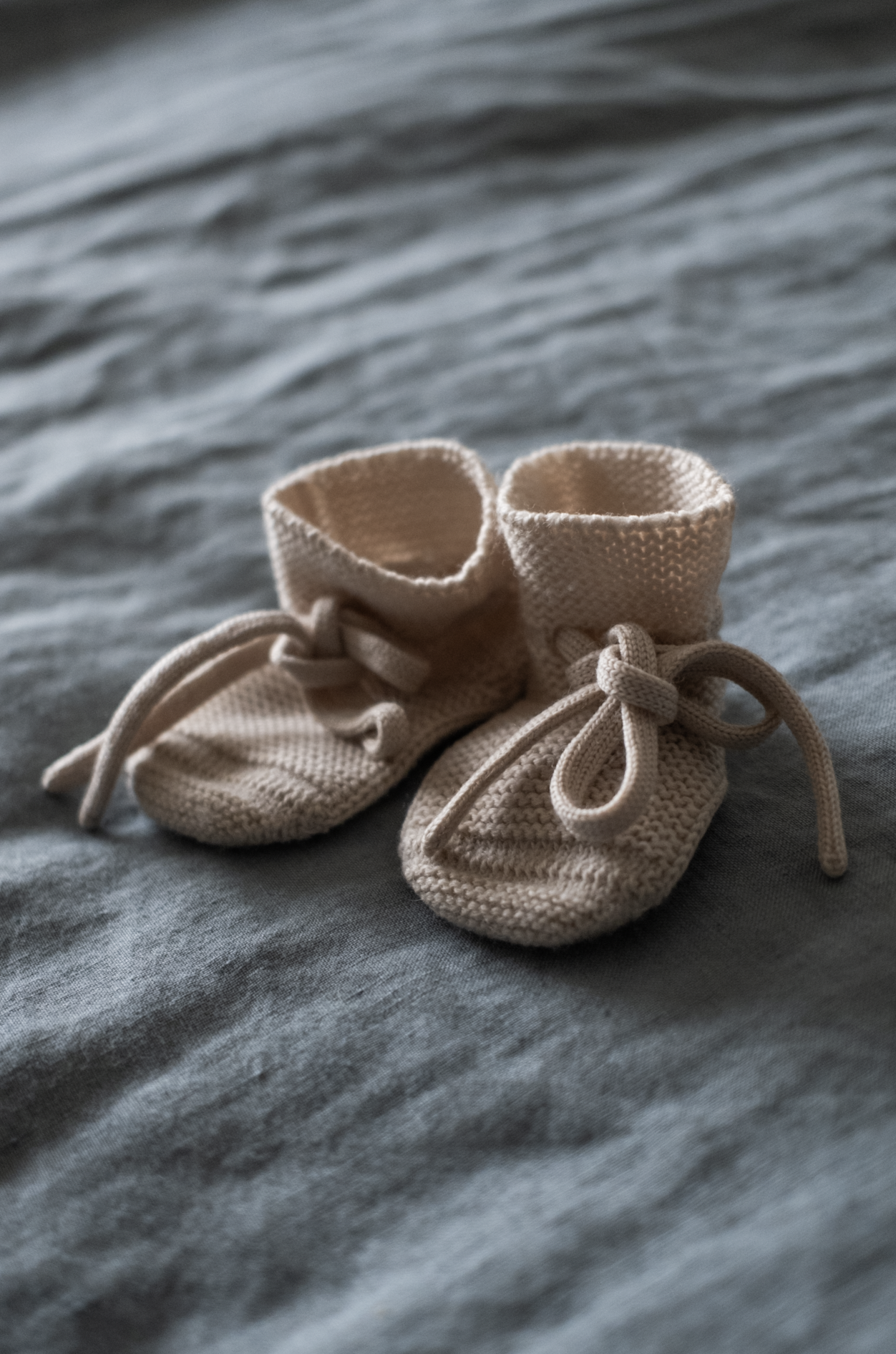 Hvid merinowollen slofjes, cream