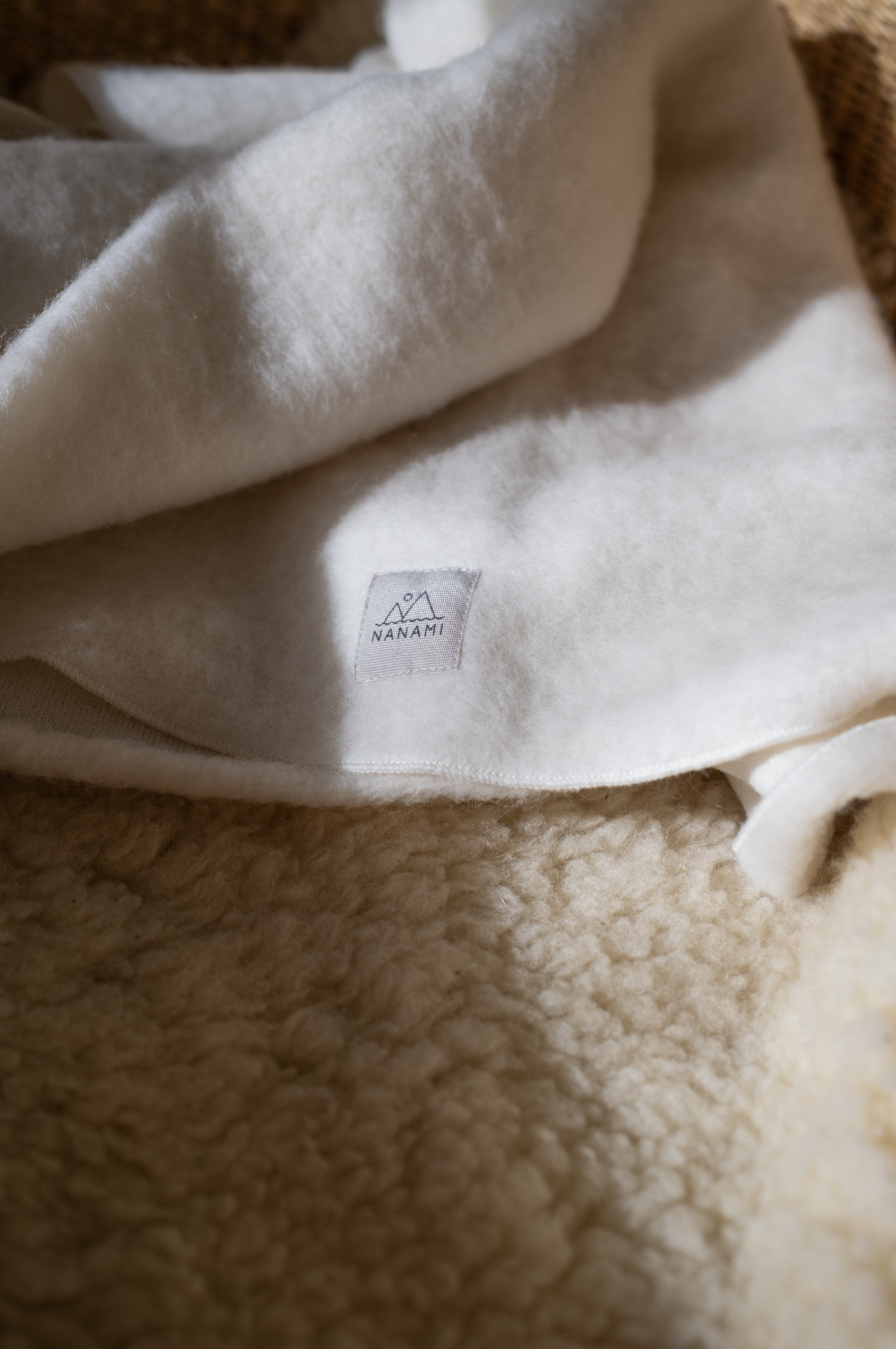 Nanami wollen deken, naturel