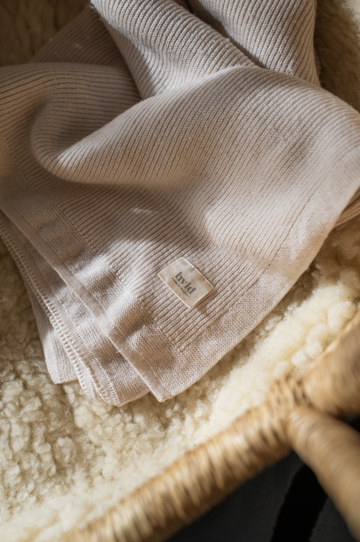 Hvid merino wollen Deken, cream