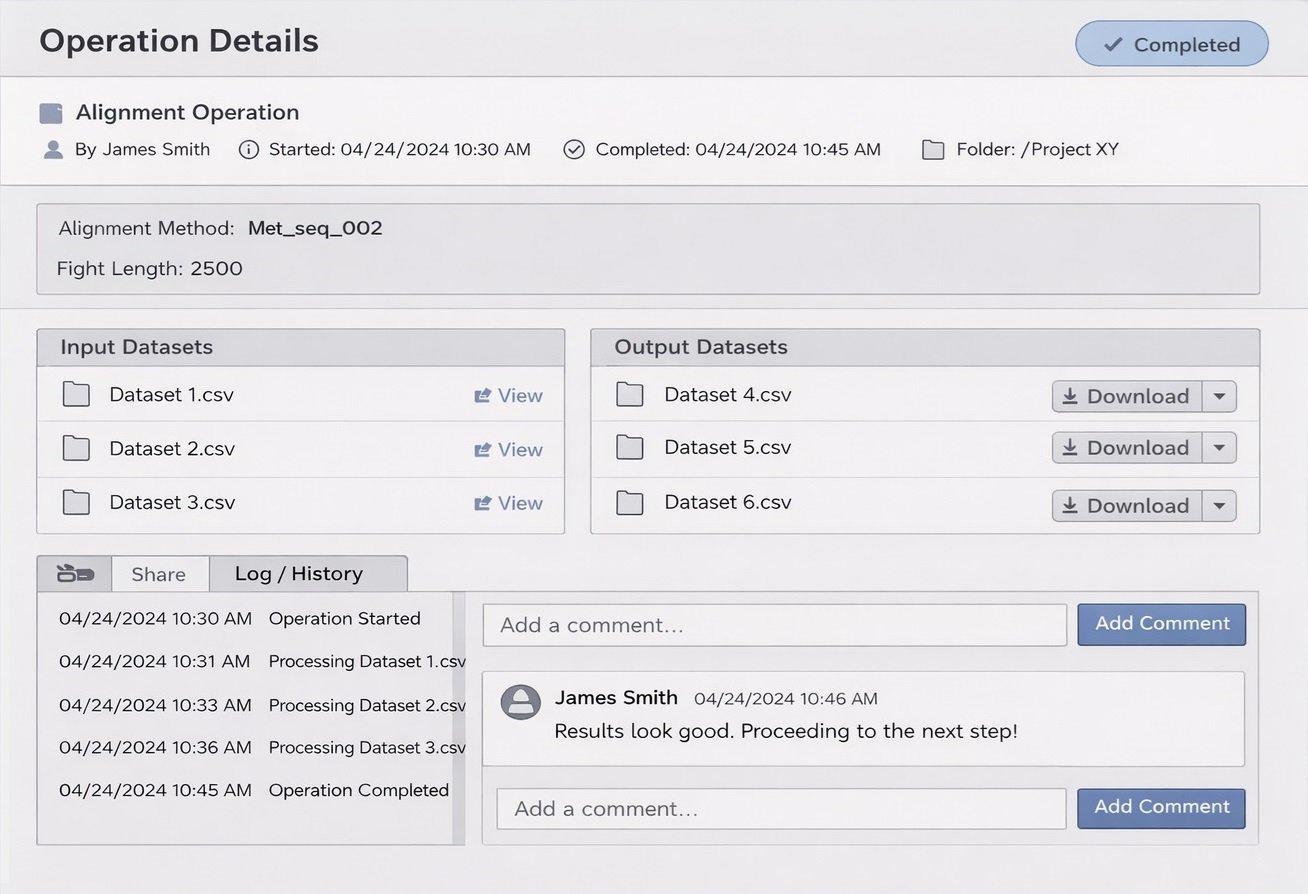 Screenshot of a project management software.
